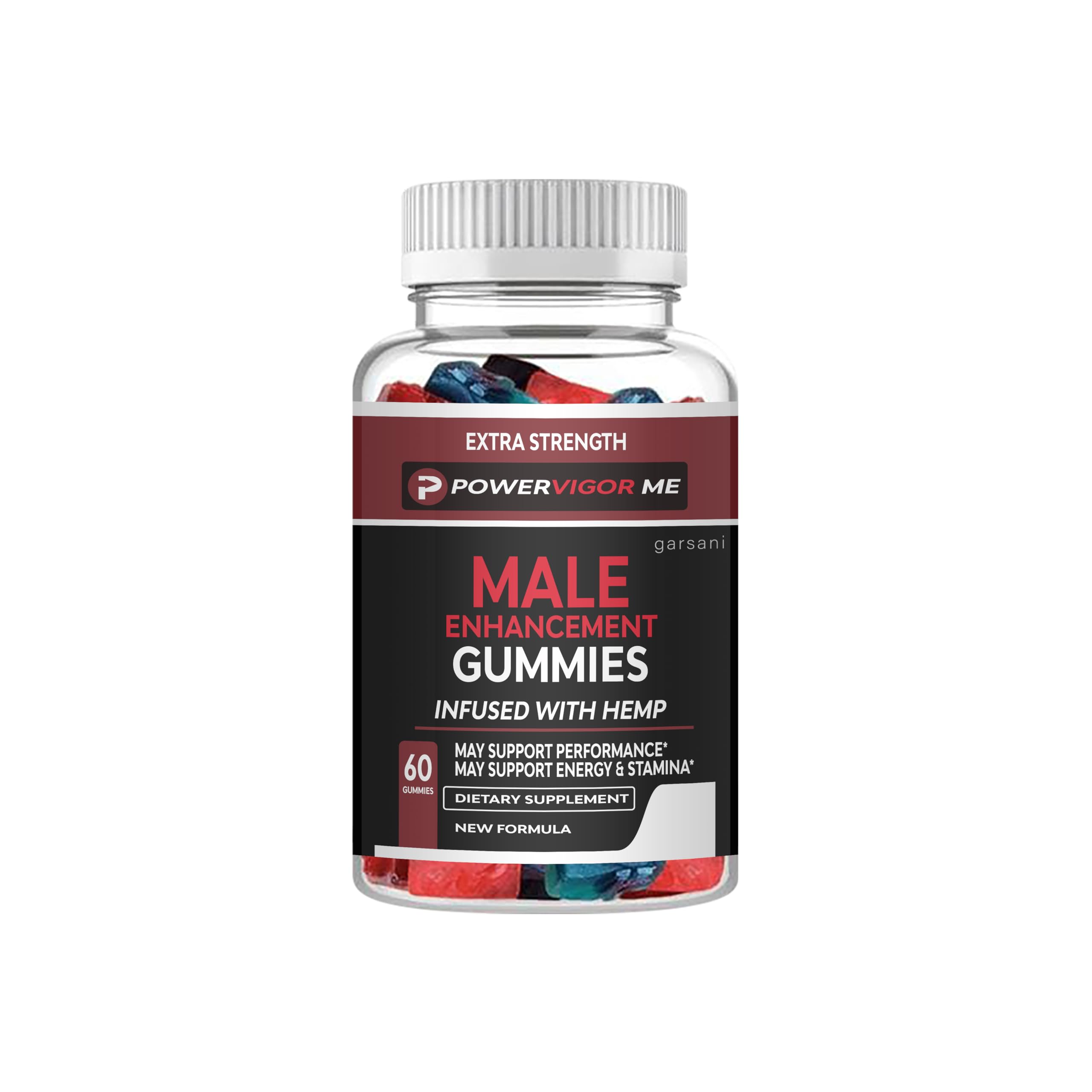 Power Vigor Me Hemp Male Gummies - 60 Count, Natural Energy & Vitality Supplement for Men - Supports Stamina, Focus & Wellness - Perfect for Workouts, Daily Energy Boost & Active Lifestyle