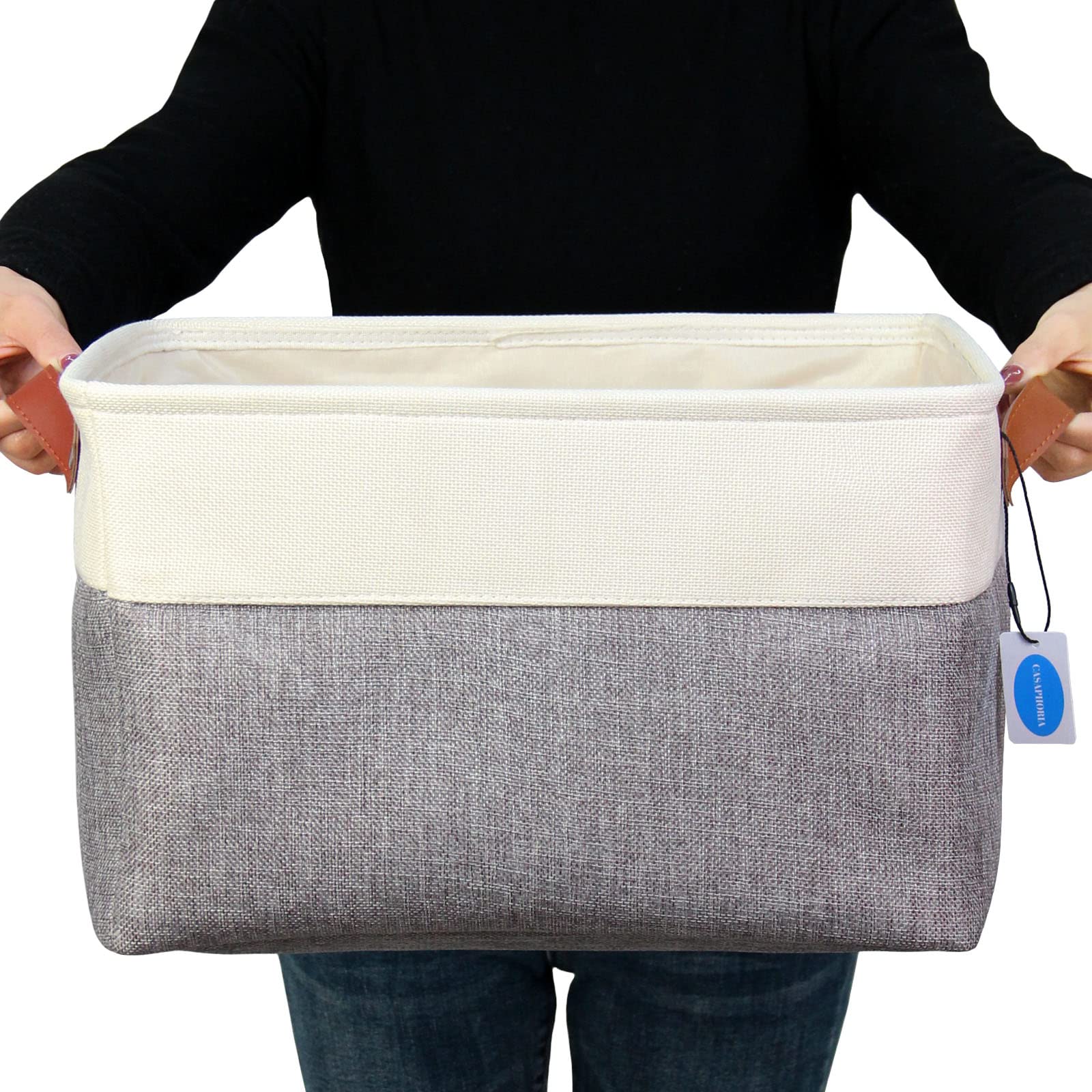 Foldable Storage Baskets 3-Pack with Handles - Home & Office Organizer for Shelves & Closets