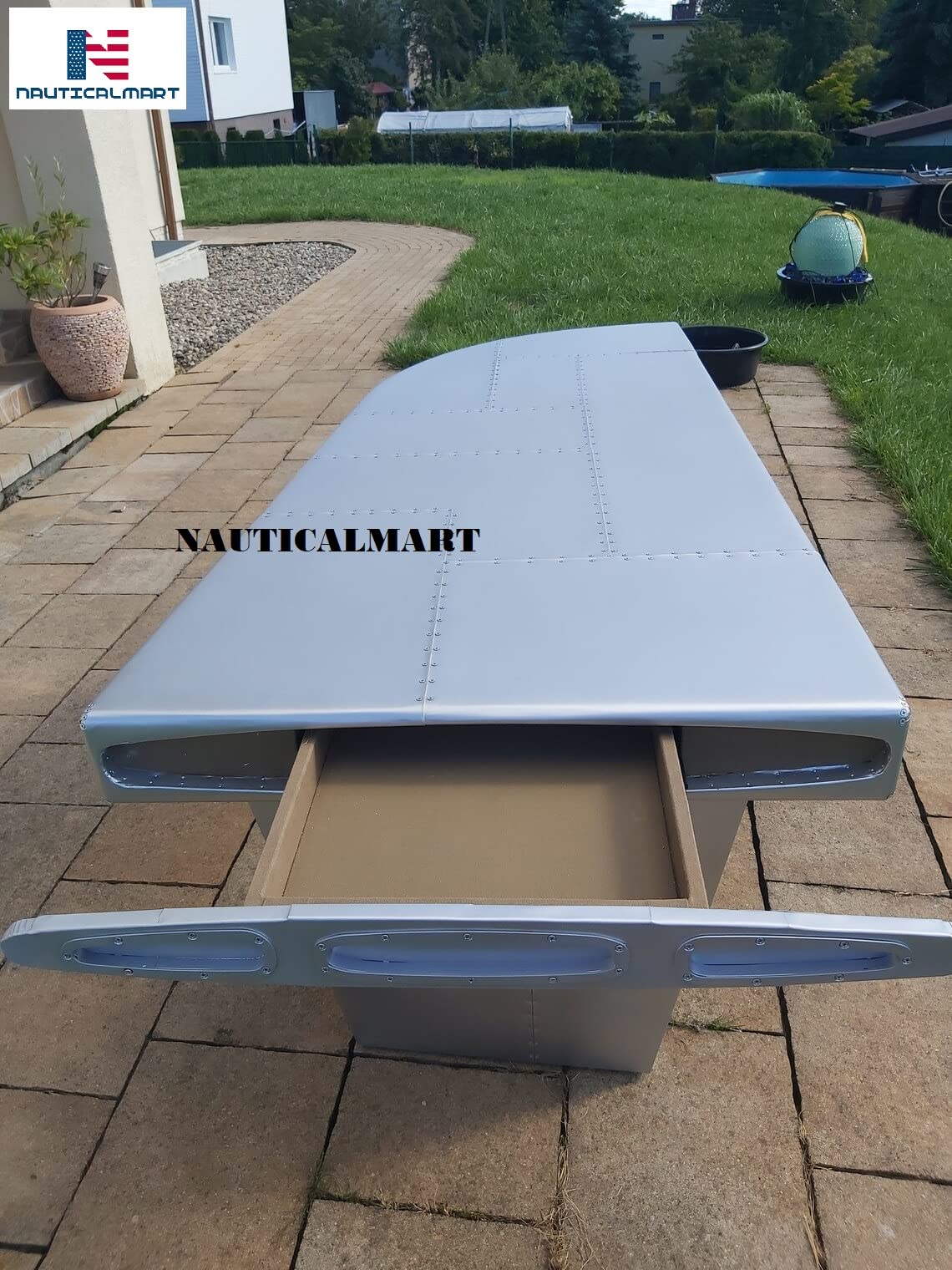 Premium Nautical-Mart VIP Office Desk - Modern Reception Desk for Home & Office Decor | Perfect for Workspaces, Living Rooms & Reception Areas