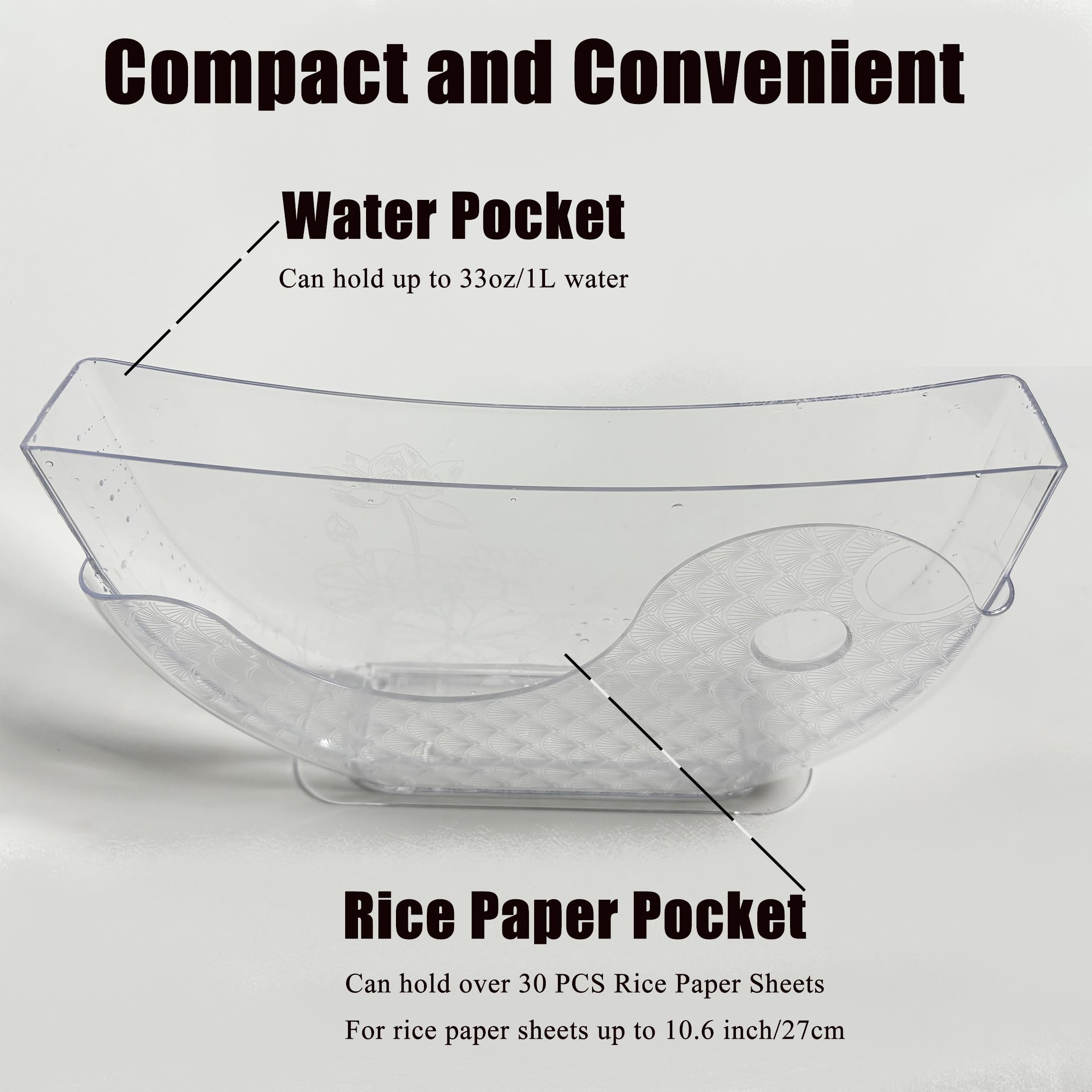 Premium Rice Paper Wrapper Holder Bowl - Sturdy Water Bowl for Vietnamese Spring Rolls & Summer Rolls (1PC) - Perfect for Asian Cooking, Sushi Making & Party Appetizers