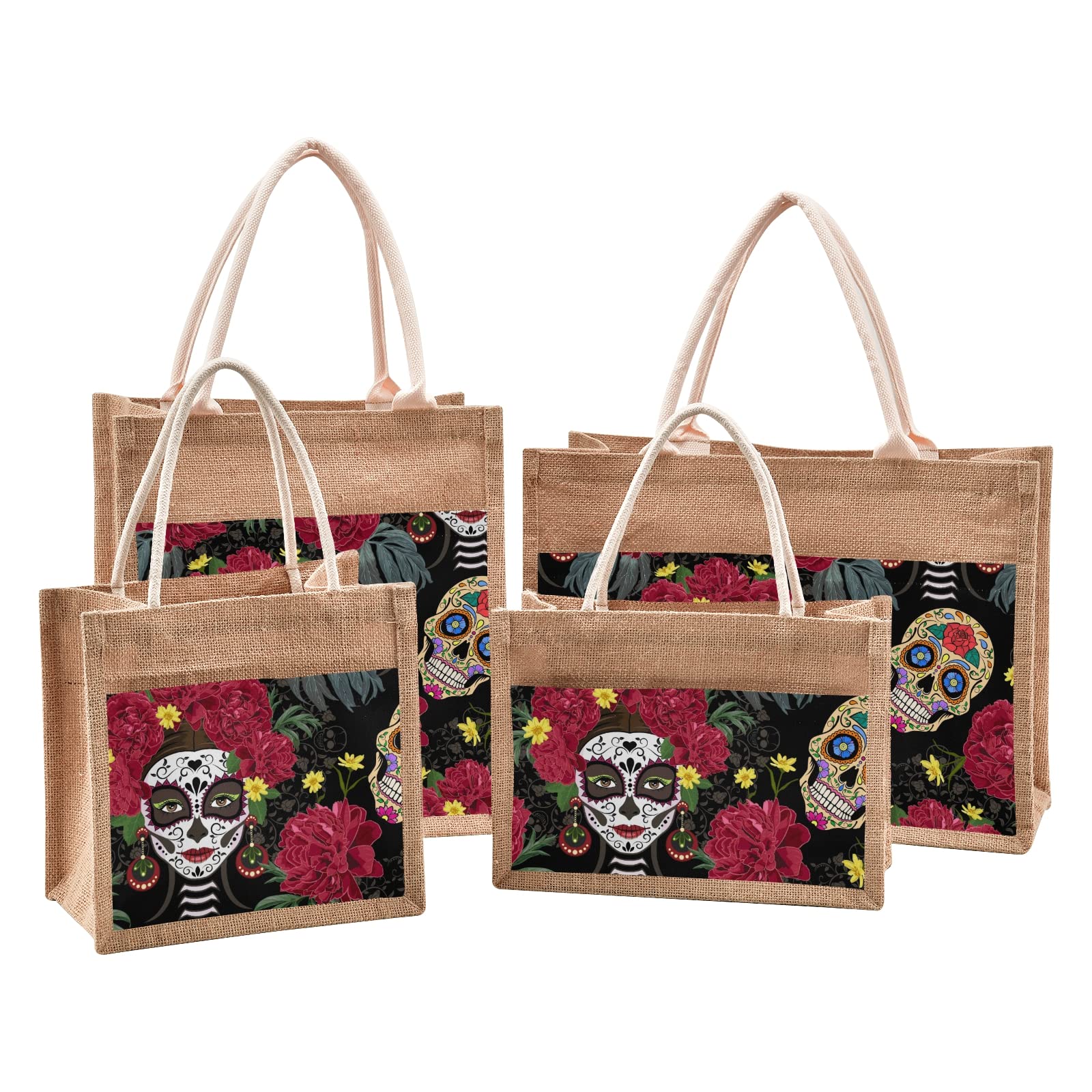 Eco-Friendly Jute Tote Bag for Women - Reusable Zippered Burlap Shopping Bag - Perfect for Beach, Groceries, Teacher Gifts & Bridesmaid Wedding Favors