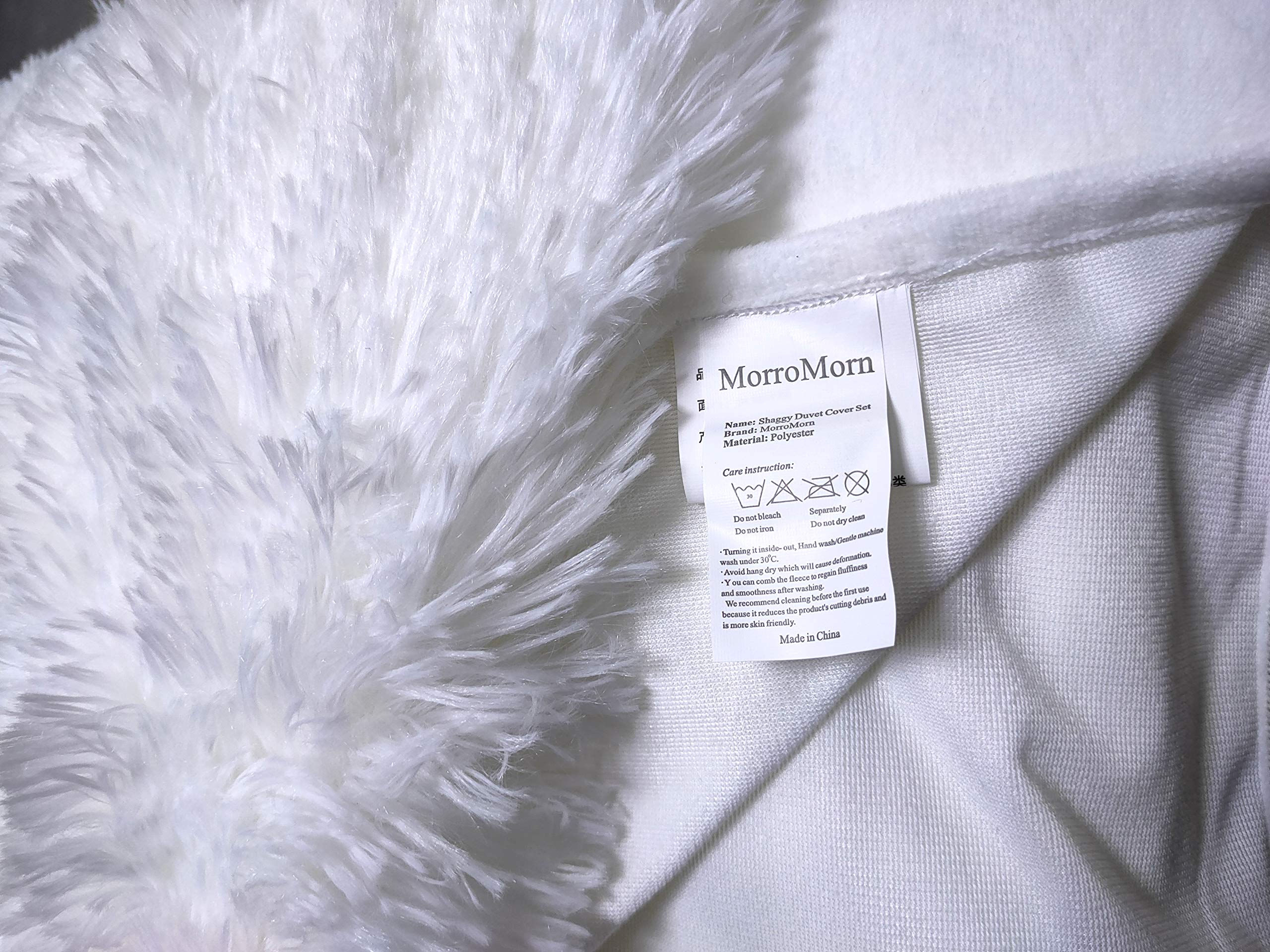 MorroMorn 5-Piece Shaggy Duvet Cover Set - Ultra Soft Faux Fur Luxury Bedding for Full/Queen Size (White) | Cozy Winter Bedroom Upgrade & Boho Home Decor