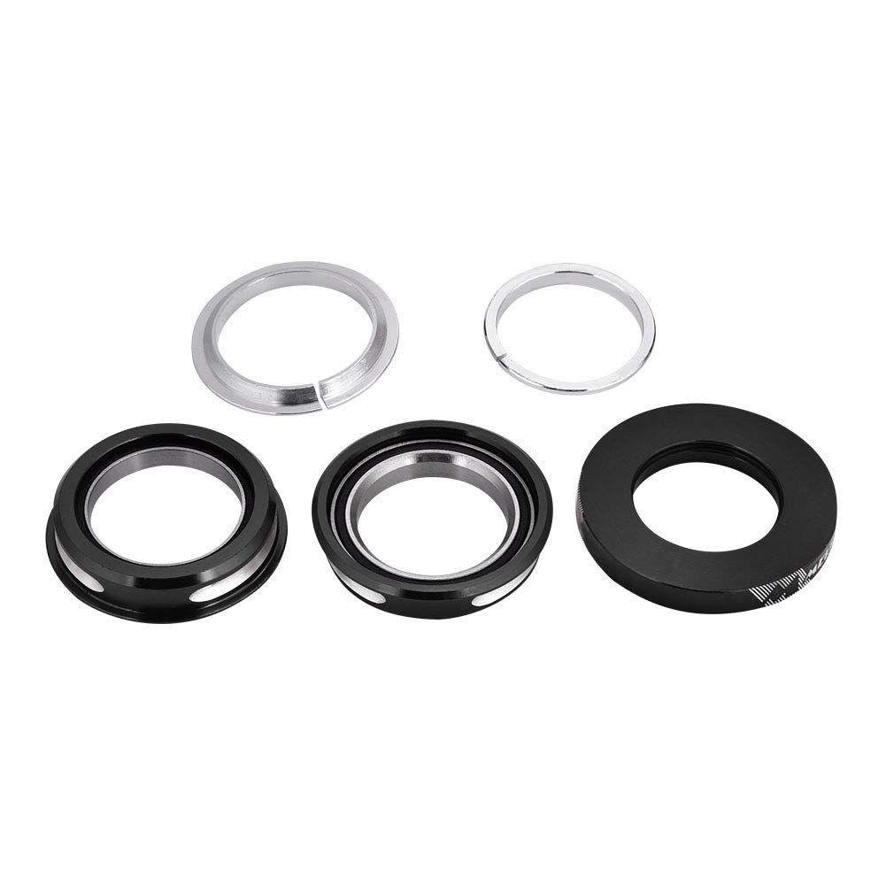 Dilwe 44mm Bicycle Headset with Internal Sealed Bearings - 28.6mm Handlebar Riser Adapter & Spacer for Front Fork (Black) | Perfect for Mountain Bike, Road Bike & BMX Upgrades