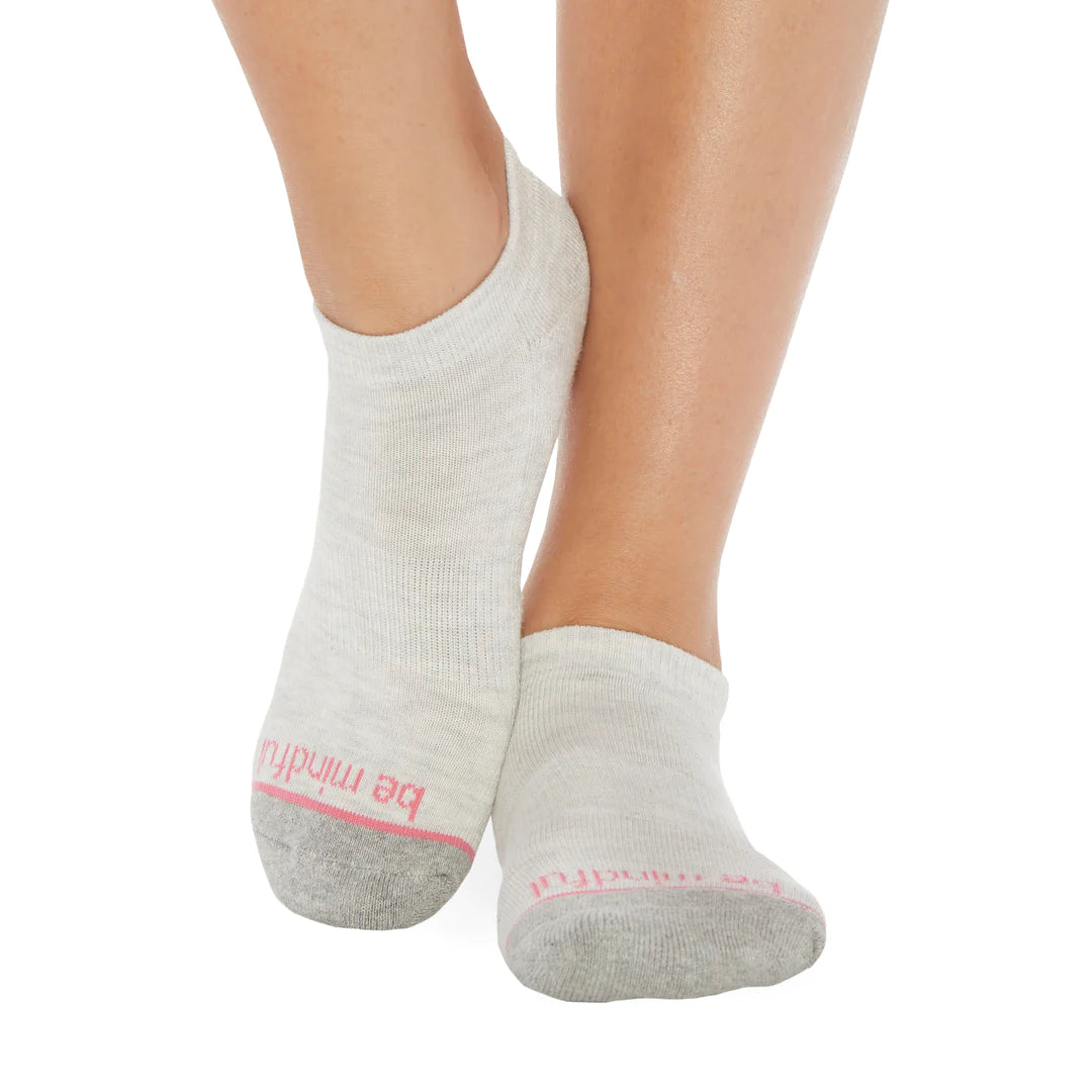 Sticky Be Socks Women's Mindful Kayla Non-Slip Ankle Socks - Pearl White | Yoga, Meditation & Everyday Comfort Socks