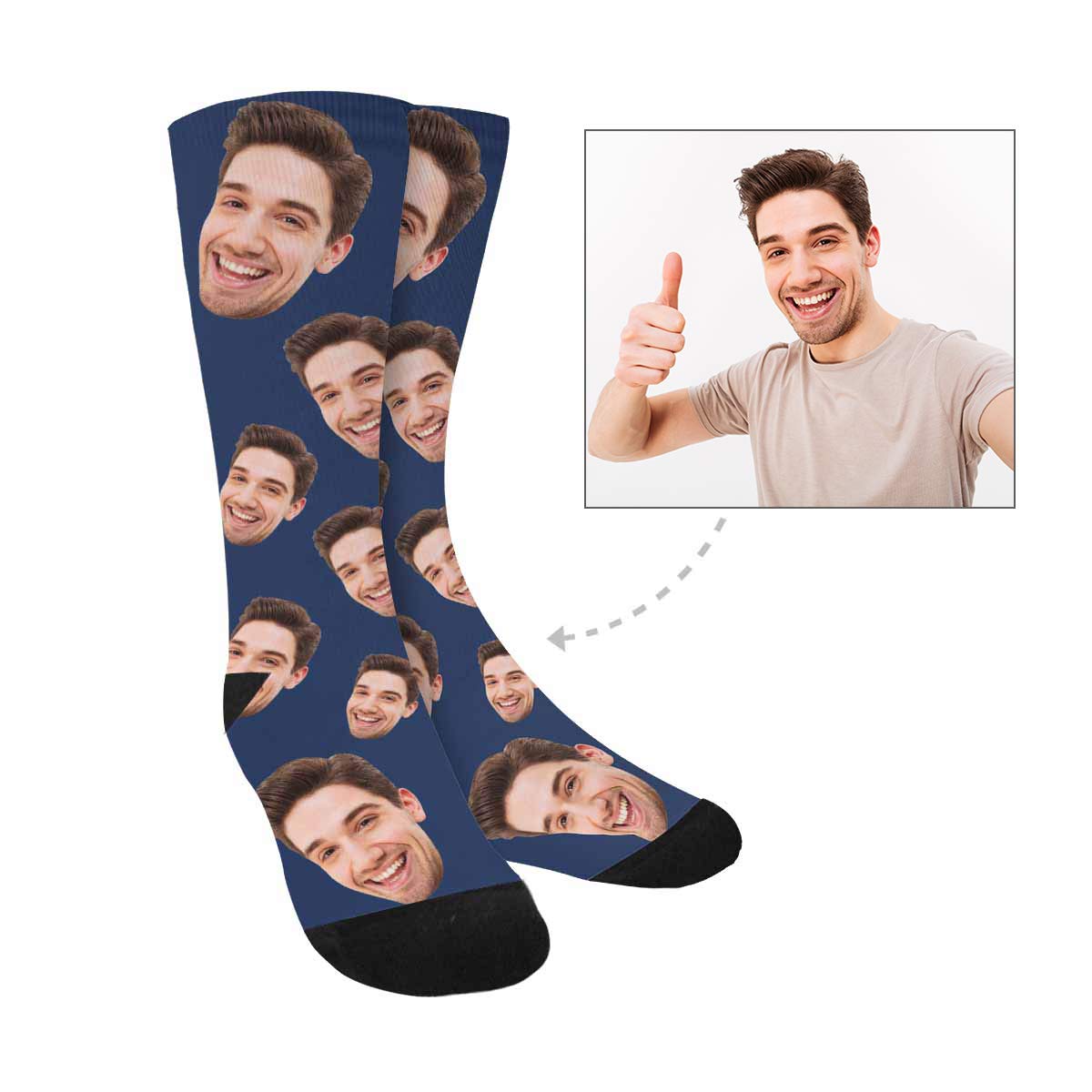 Custom Photo Socks - Personalized Face Crew Socks for Men & Women | Unique Gift for Dad, Mom, Grandpa, Grandma | Birthday, Anniversary & Family Reunion Gift Idea