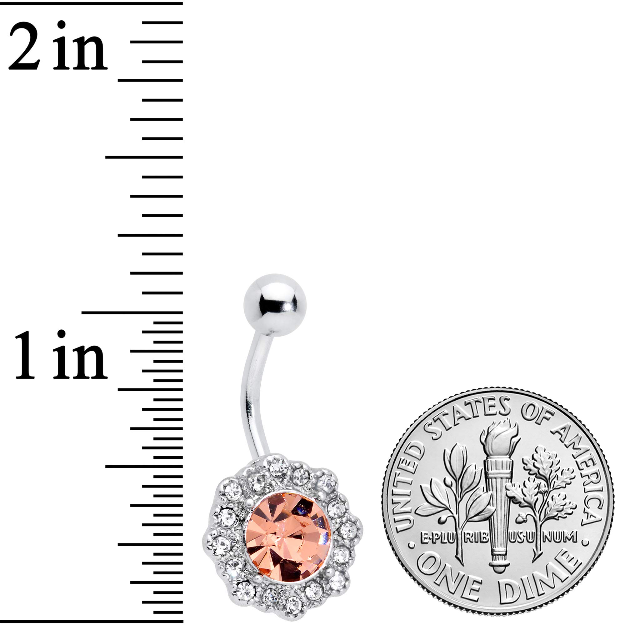 14G Anodized Steel Belly Button Ring for Women - Clear Pink Accent Navel Piercing Jewelry | Perfect for Everyday Wear, Beach Outfits & Body Piercing Fashion