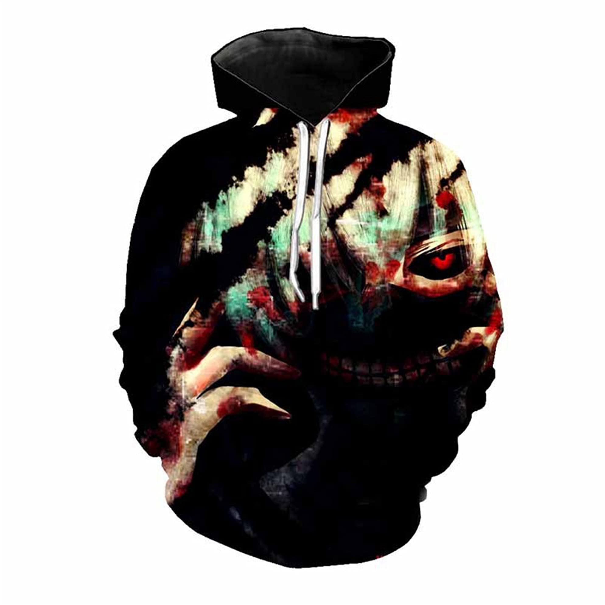 ISaikoy Anime Tokyo Ghoul Unisex Hoodie Sweatshirt - Kawaii Japanese Manga Cosplay Costume for Halloween, Comic Con & Anime Lovers