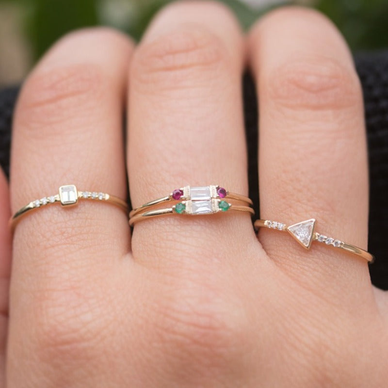 Elegant Grand Baguette Diamond Gemstone Ring for Women - Perfect for Engagement, Anniversary & Special Occasions