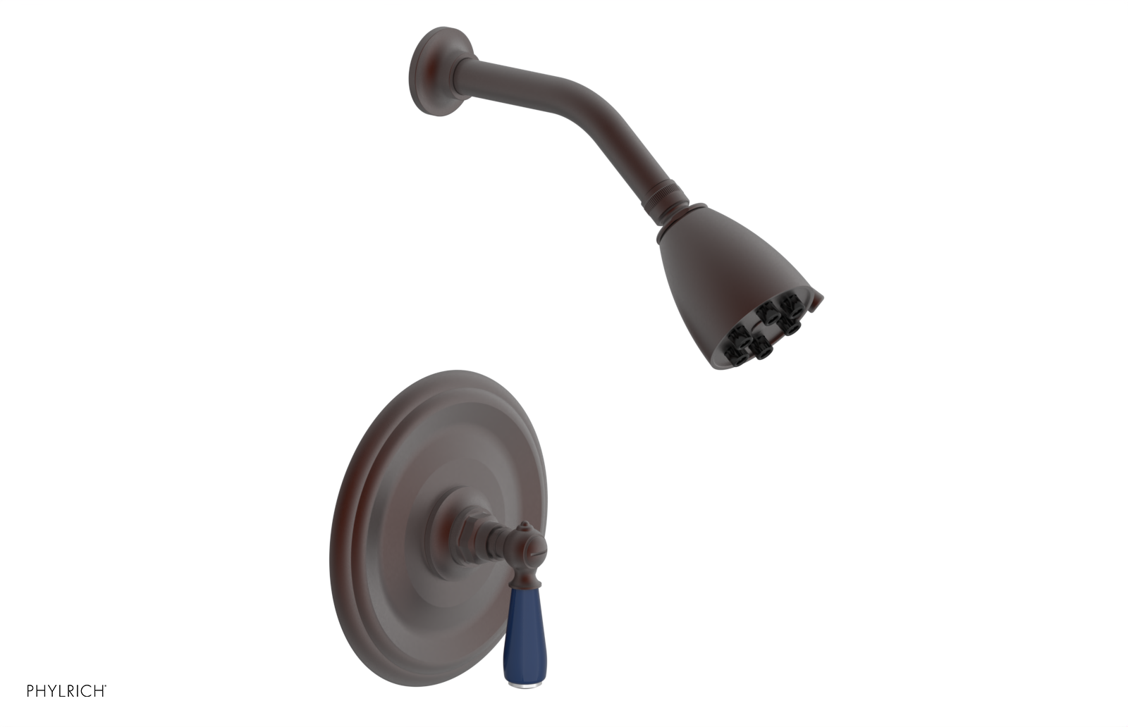 Jamestown Pressure Balance Shower Set with Navy Blue Accents - Lever Handle for Bathroom & Spa (165 22) - Perfect for Modern Home Renovation and Luxury Bath Experience