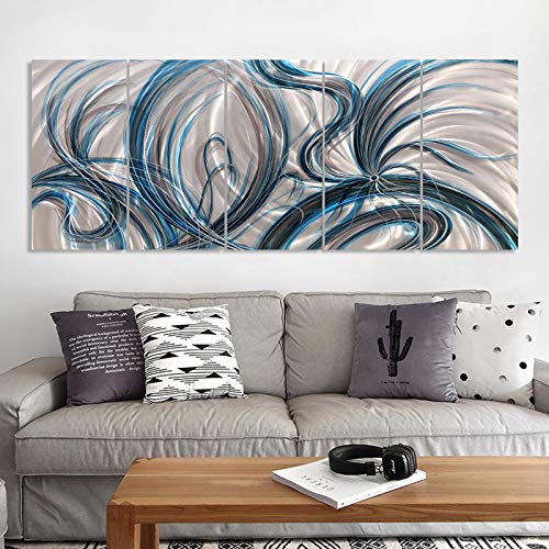 Abstract Metal Wall Art - Modern Contemporary Home Decor for Living Room, Bedroom & Office - Handcrafted Yihui Arts Pictures for Stylish Interior Design