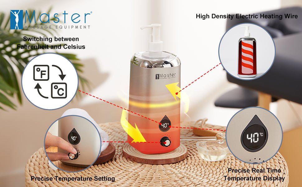 Portable Electric Massage Oil Warmer - Fast Heating Lotion Dispenser for Body Cream & Essential Oils - Perfect for Spa, Massage Therapy & Home Relaxation - Ideal for Professional Therapists & Personal Use