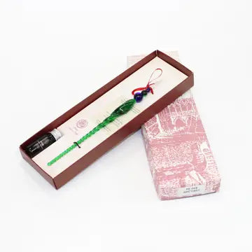 Murano Twisted Glass Pen with Ink - Elegant Handmade Writing Instrument for Calligraphy, Journaling & Letter Writing - Perfect Gift for Writers & Collectors