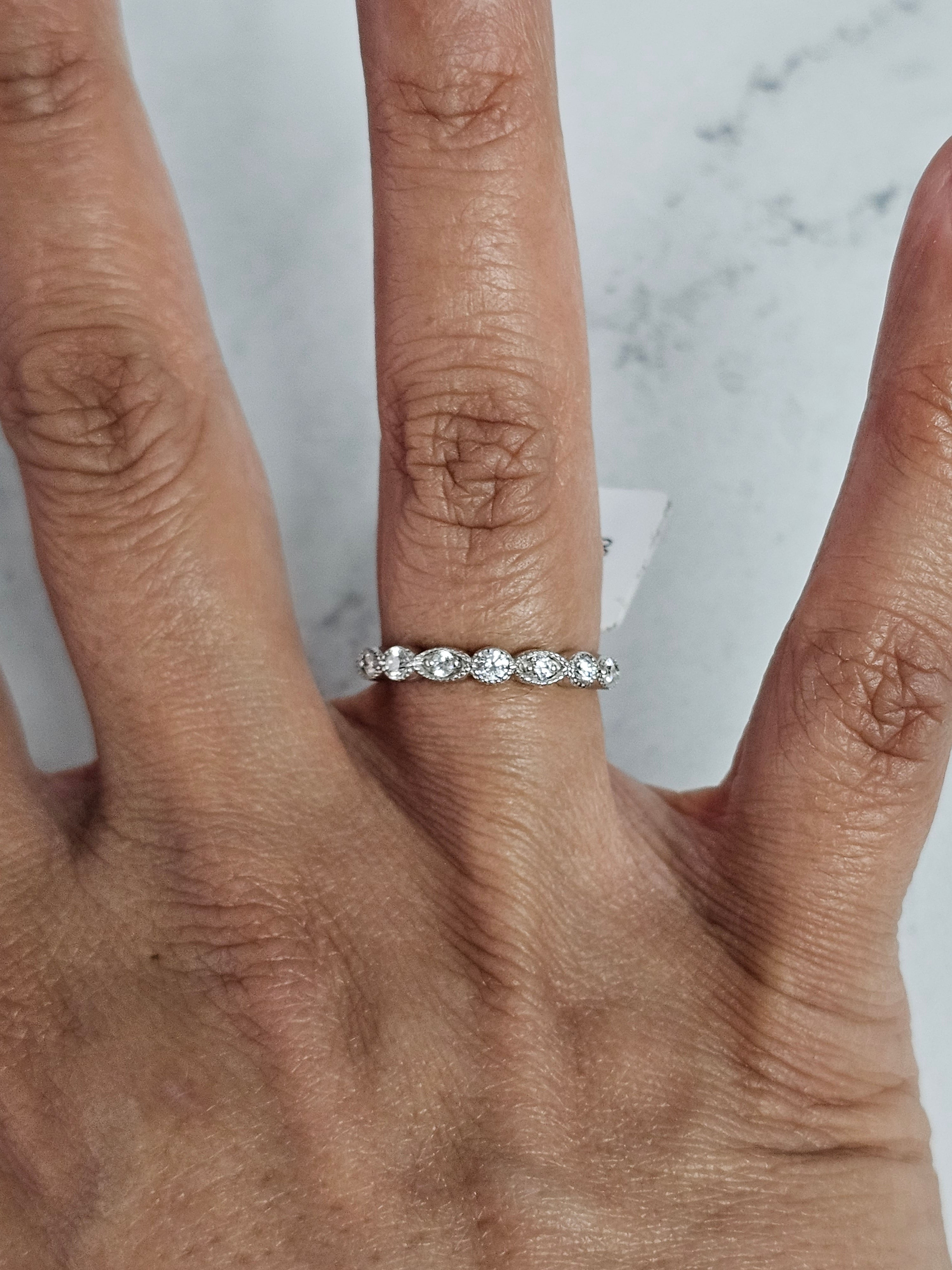 14K White, Rose & Yellow Gold Stackable Diamond Ring - 0.18cttw Total Weight | Perfect for Layering, Anniversary Gifts & Everyday Elegance