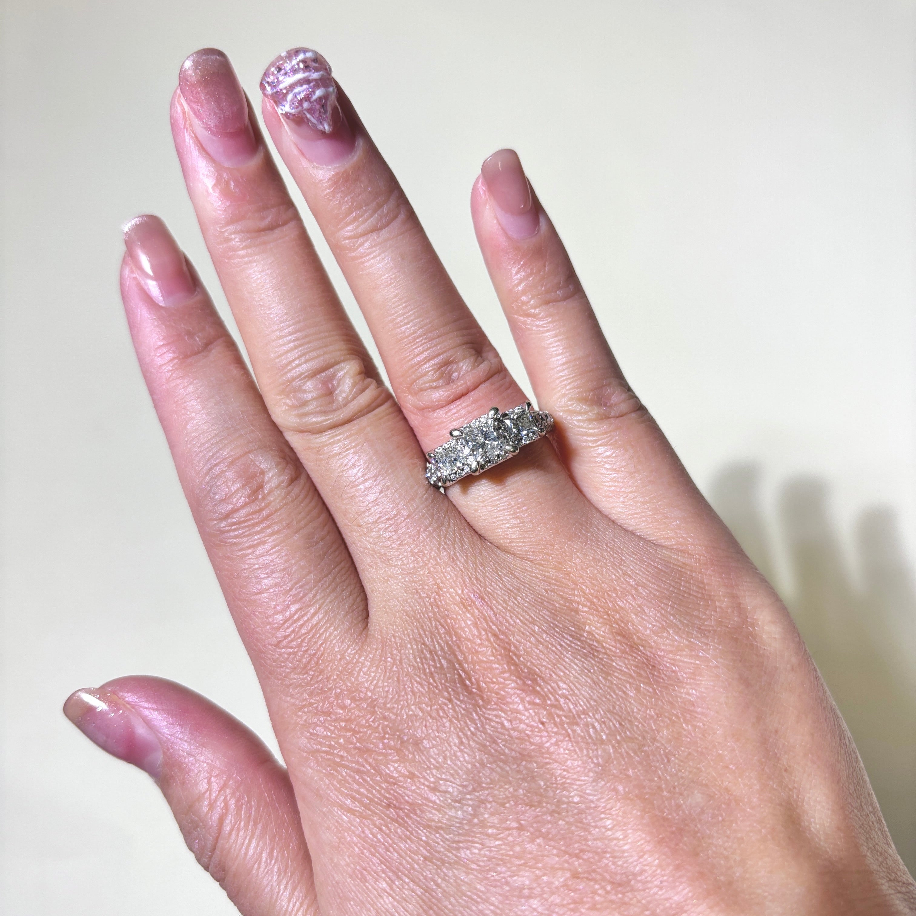 14K White Gold Princess Cut Diamond Engagement Ring - 2.14ctw | Size 6.25 | Perfect Proposal Gift for Her | Wedding, Anniversary & Valentine's Day Jewelry