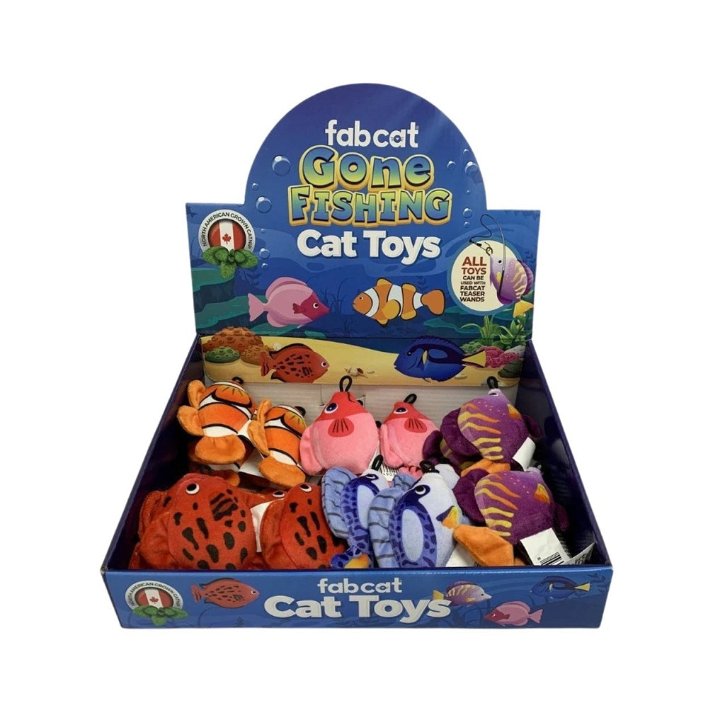 Fabcat Gone Fishing Cat Teaser Replacement - Interactive Cat Toy with Feathers for Indoor Play, Exercise & Bonding - Perfect for Kittens & Adult Cats