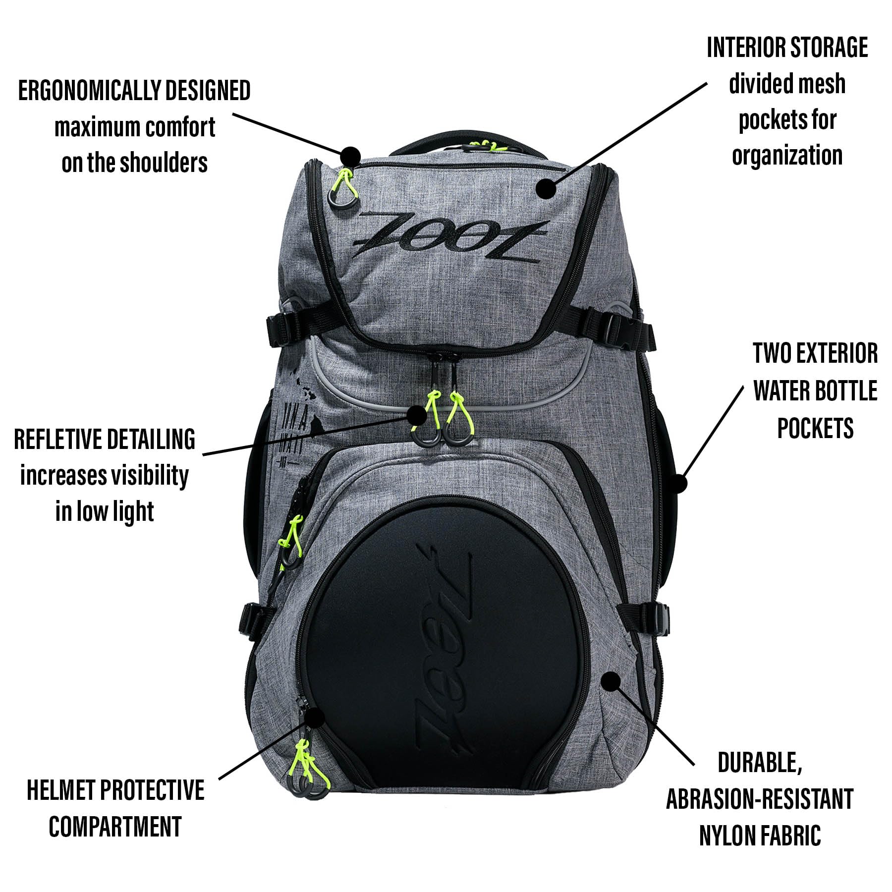 Zoot Ultra Tri Backpack 42L - Lightweight Durable Triathlon Backpack for Swim Bike Run - Perfect for Triathletes, Travel & Outdoor Adventures