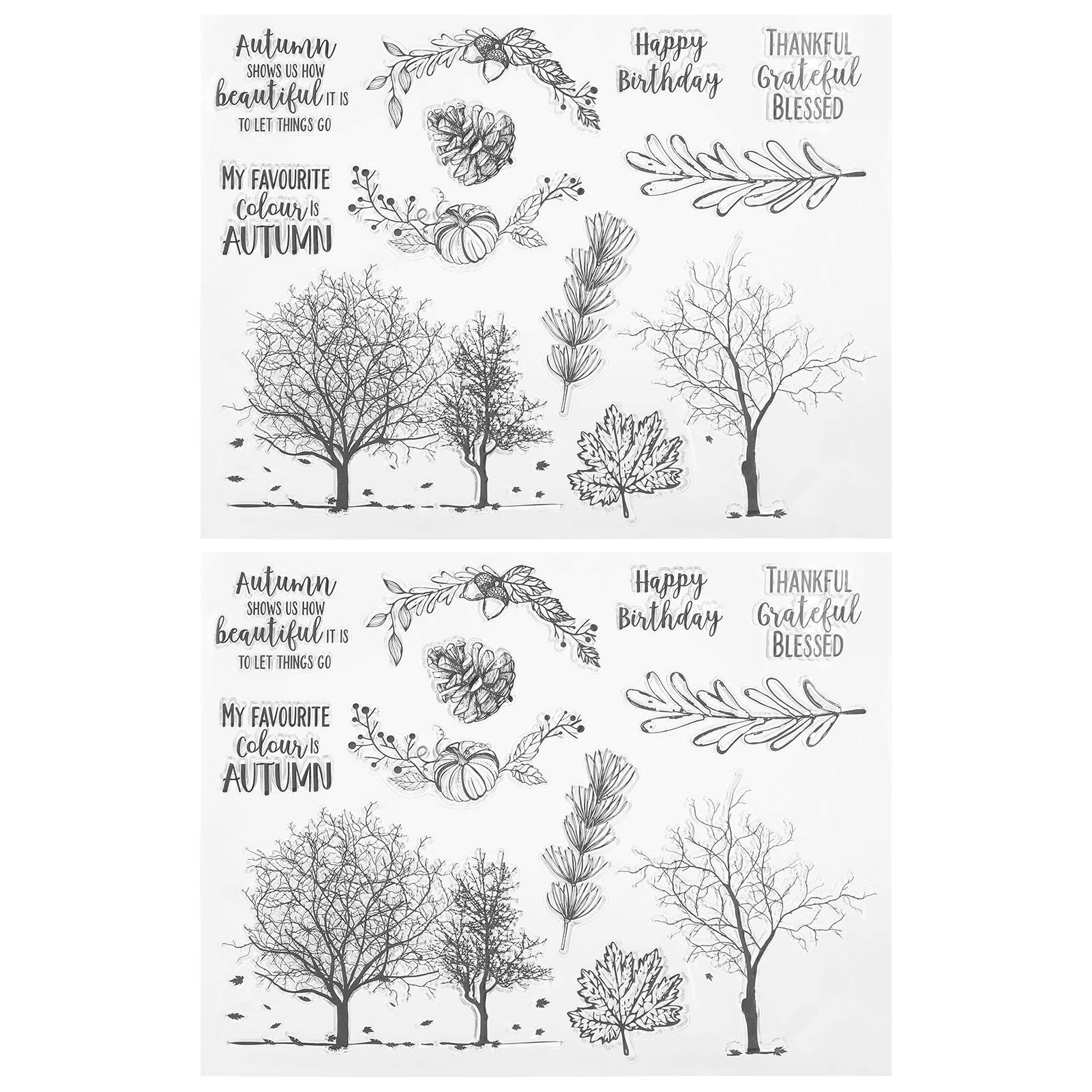 Reusable Transparent Stamps for Scrapbooking - 2 Sets Clear DIY Stamps for Photo Albums, Greeting Cards, Envelopes & Journals | Perfect for Card Making, Memory Books and Craft Projects