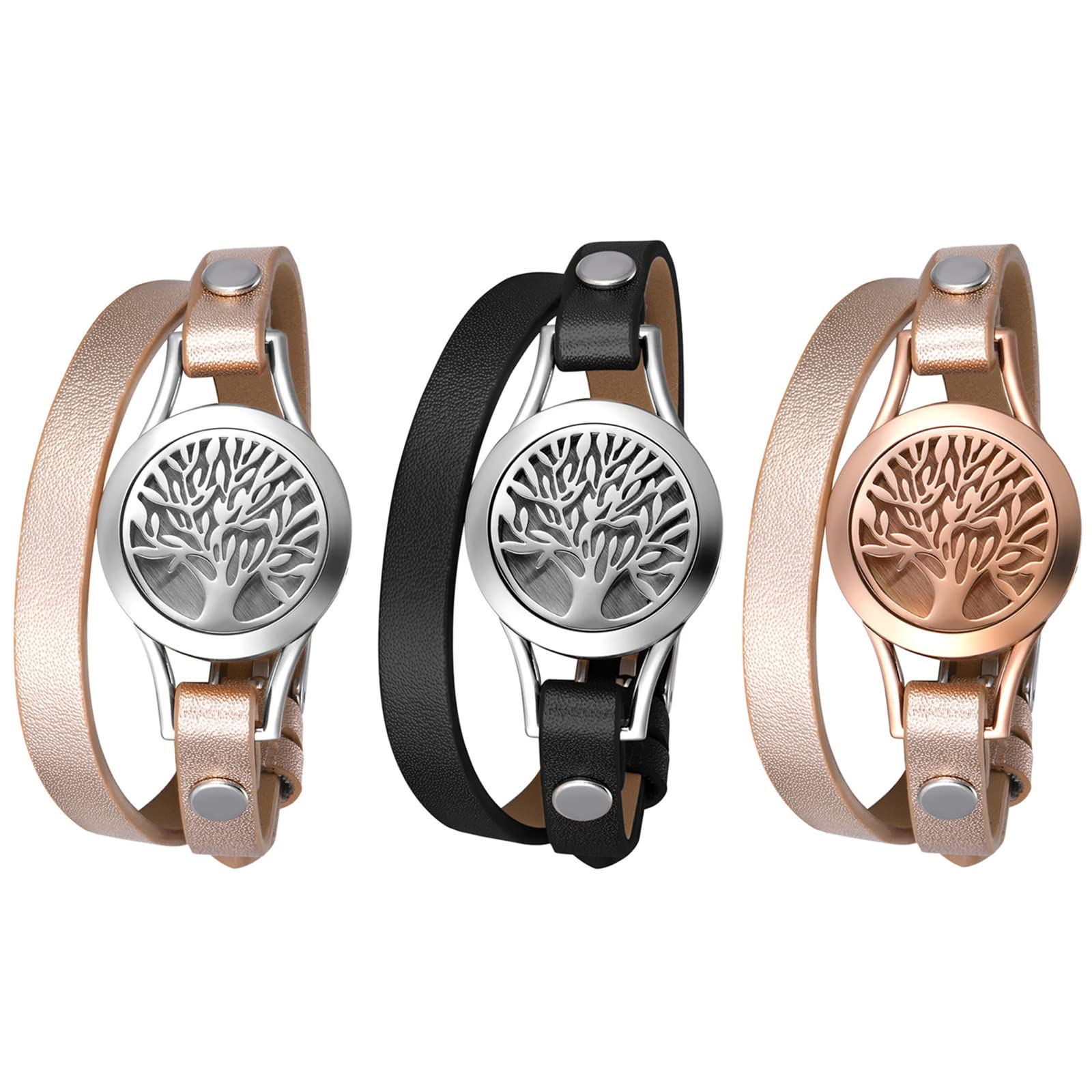 OIDEA Stainless Steel Aromatherapy Diffuser Bracelet with 10 Washable Pads - Essential Oil Jewelry Gift Set for Women, Girls & Mothers (Perfect for Yoga, Meditation & Stress Relief)