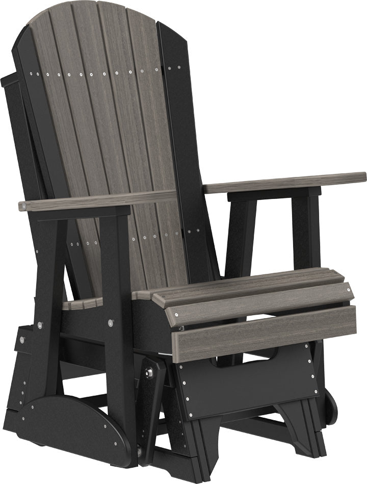 LuxCraft 2-Foot Adirondack Glider Chair - Outdoor Patio Rocking Chair for Garden, Deck, Porch & Backyard Relaxation