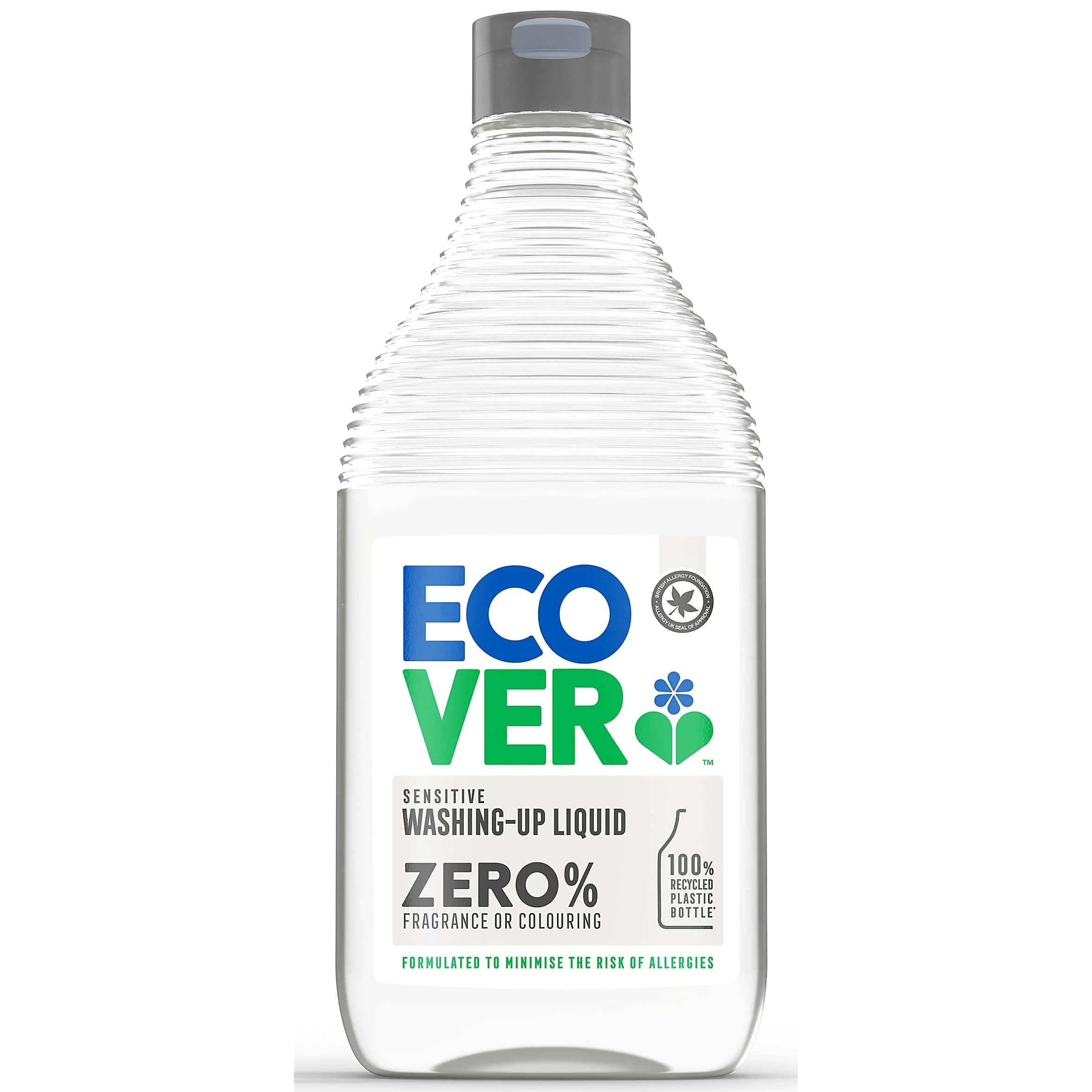 Ecover Zero Eco-Friendly Dishwashing Liquid - 500ml | Plant-Based, Hypoallergenic & Biodegradable | Gentle on Hands & Kind to Planet | Perfect for Sensitive Skin & Sustainable Kitchen Cleaning