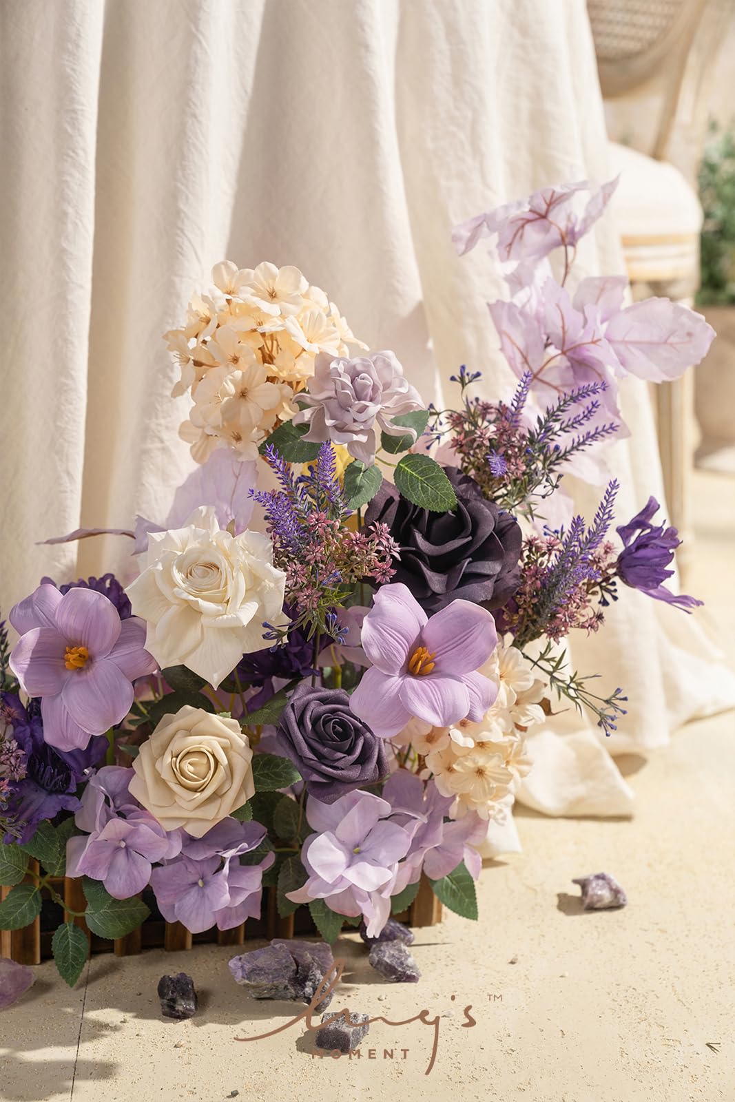 Ling's Moment Lavender Floral Arch Arrangement - Artificial Wedding Arch Decor & Aisle Decor Set for Wedding Reception, Ceremony Backdrop, and Table Decorations | Perfect for Rustic, Boho, and Garden Weddings