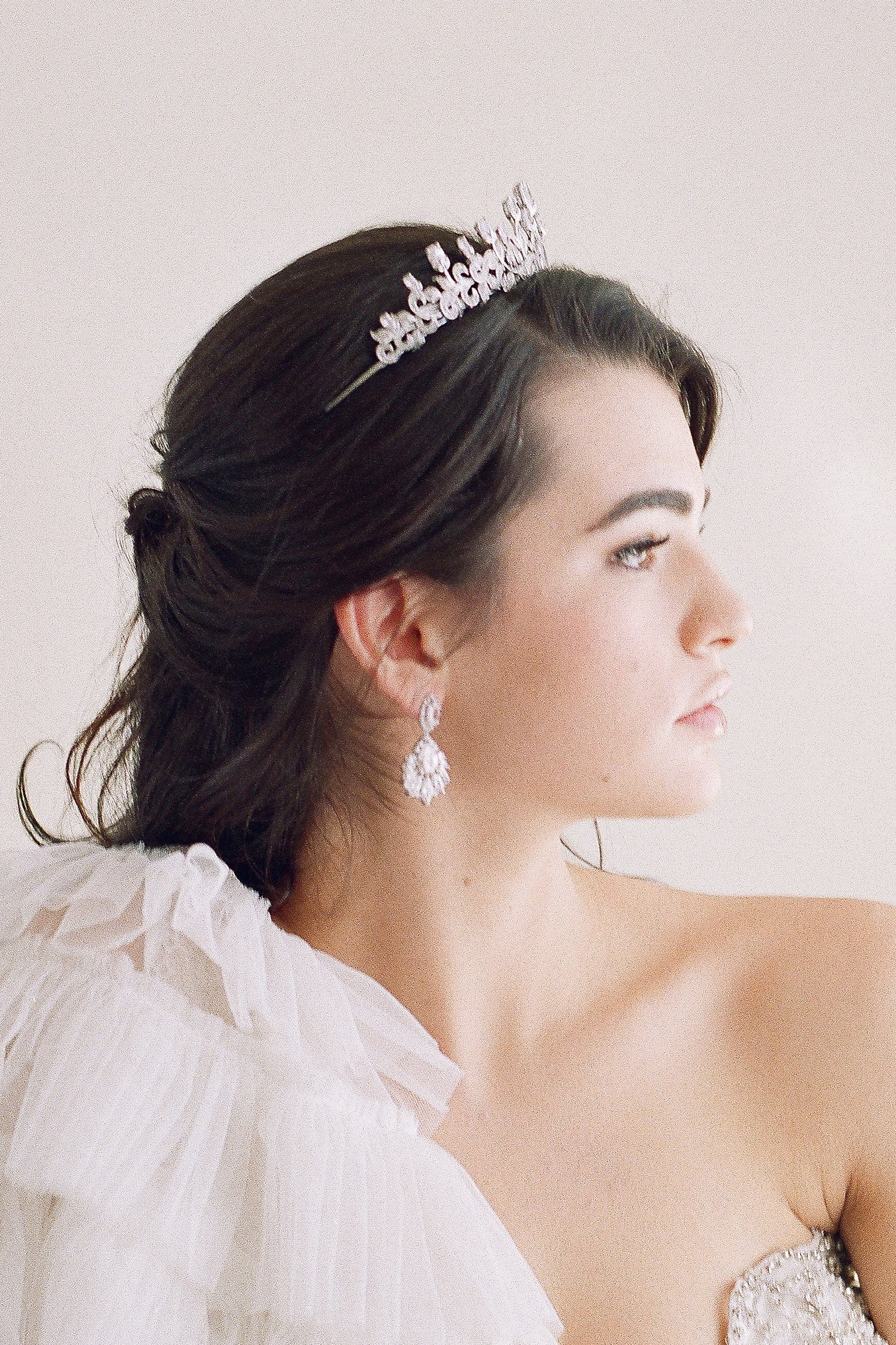 URSULA Bridal Tiara & Wedding Earrings Set - Sparkling Crystal Rhinestone Hair Crown & Drop Earrings for Bride, Bridesmaids, Prom, Pageant & Special Occasions