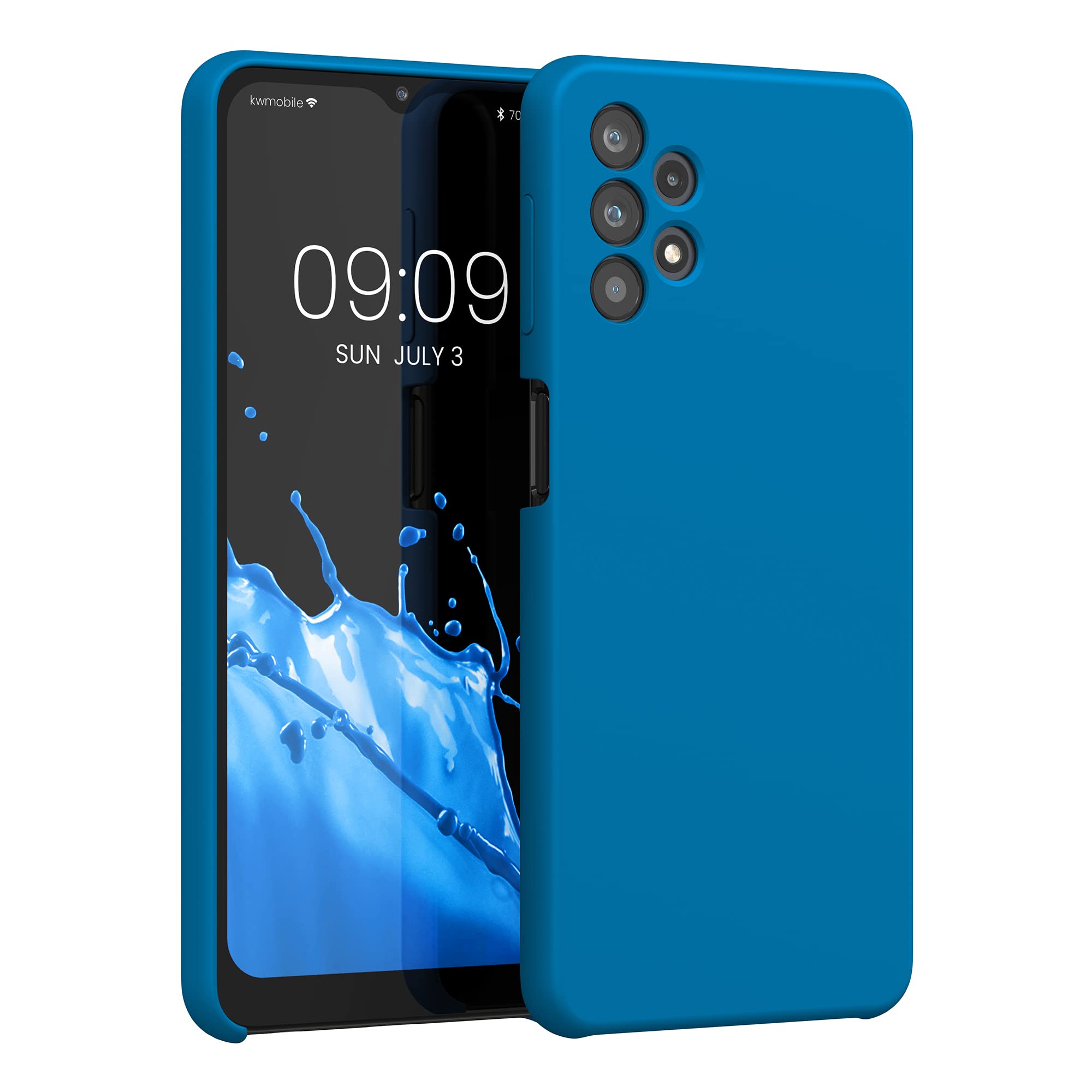 kwmobile Shockproof TPU Silicone Case for Samsung Galaxy A32 5G - Soft Protective Phone Cover with Non-Slip Grip - Blue Reef - Perfect for Everyday Use, Work & Travel Protection