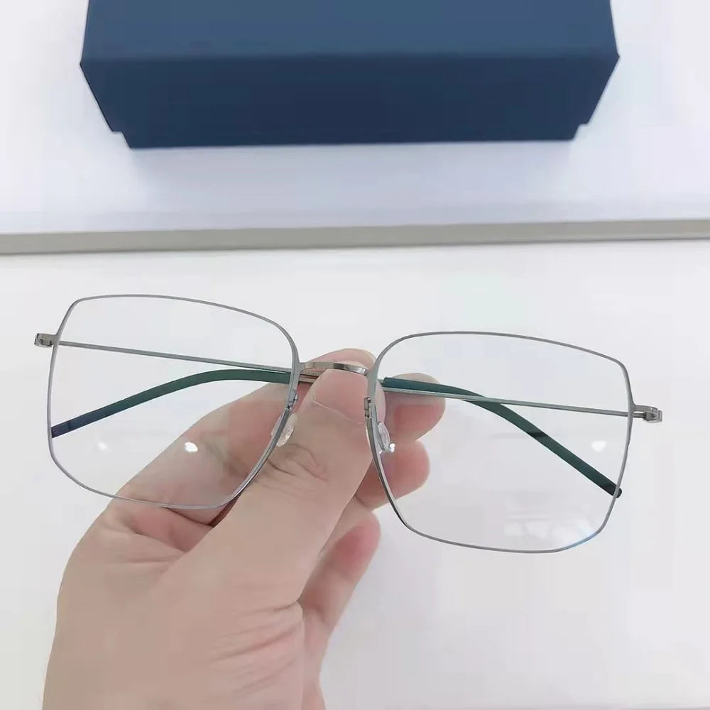 Aimee Unisex Full Rim Square Screwless Titanium Eyeglasses Frame 5511 - Lightweight Durable Glasses for Work, Reading & Fashion