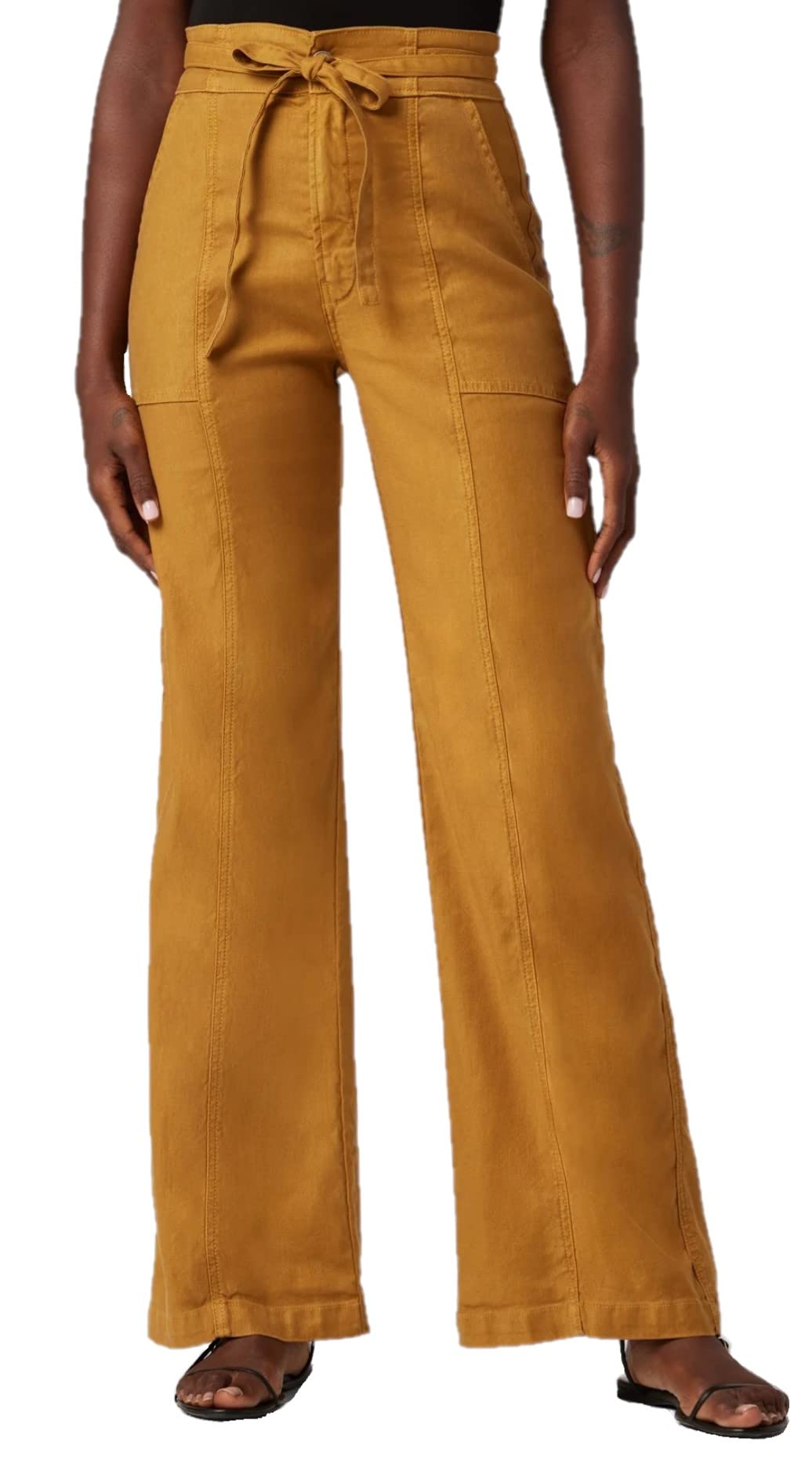 HUDSON Women's Tie Waist Wide Leg Pants - Comfortable High Waisted Office Pants for Business Casual & Professional Workwear