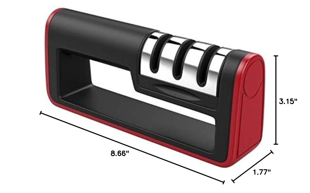 4-in-1 Multi-functional Knife Sharpener - Handheld Kitchen Tool with Tungsten, Diamond & Ceramic Whetstone for Home & Professional Use | Perfect for Chefs, Camping & Outdoor Cooking (Color: B)