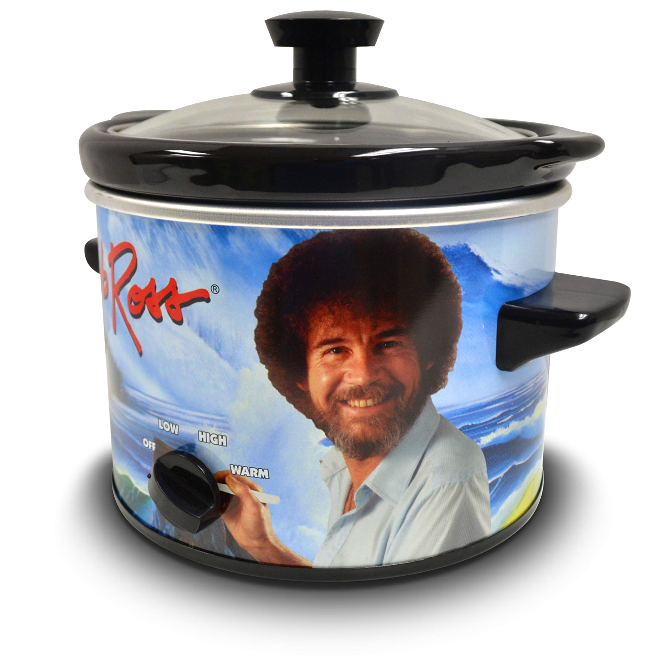 Bob Ross 2 Quart Slow Cooker with Happy Little Tree Design - Perfect for Soups, Stews & Family Dinners | Nostalgic Kitchen Appliance for Fans & Home Cooks