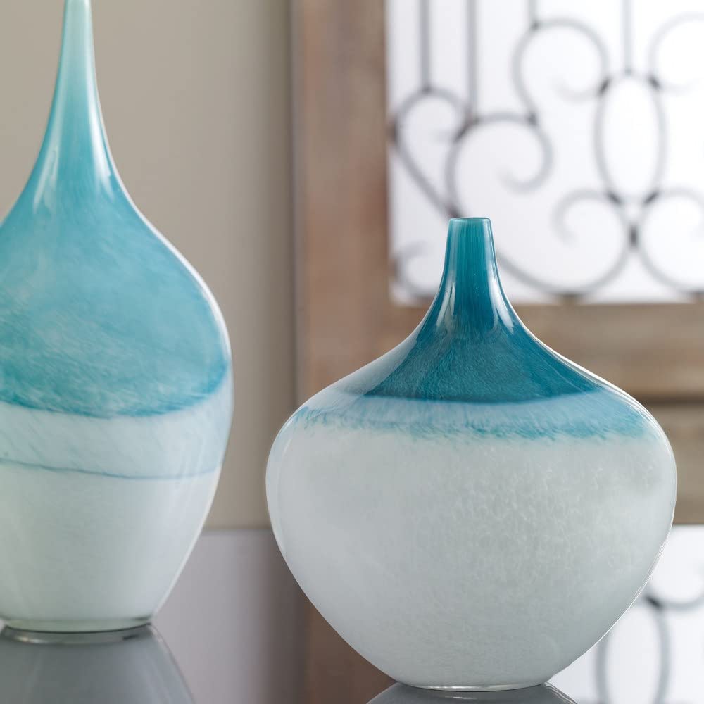 Carlas - 15 Inch Ceramic Flower Vase Set of 2, Modern Home Decor for Living Room, Bedroom, or Wedding Centerpieces