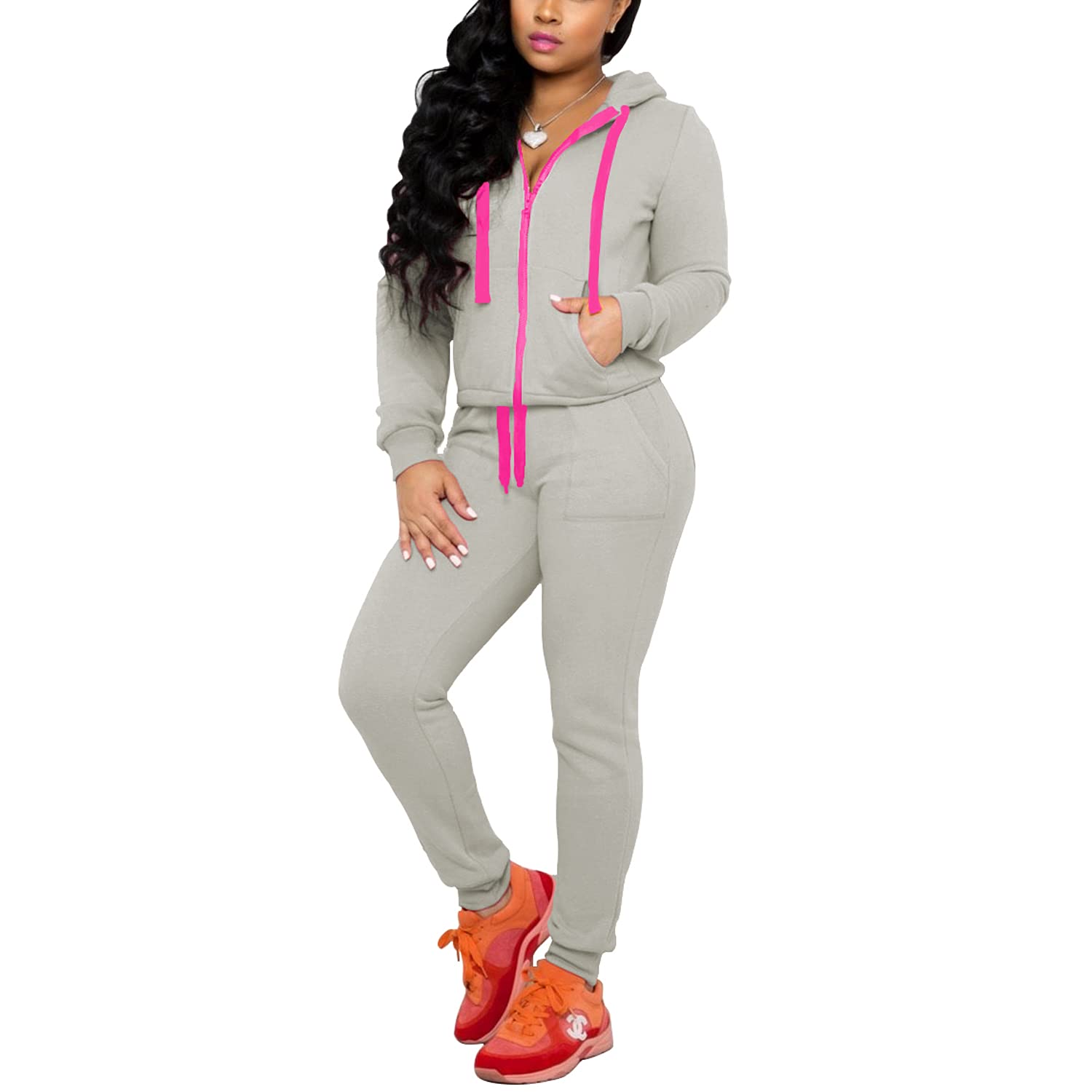 Stylish Nimsruc Women's Two-Piece Jogging Suits - Comfortable Activewear for Running, Yoga & Lounge Wear