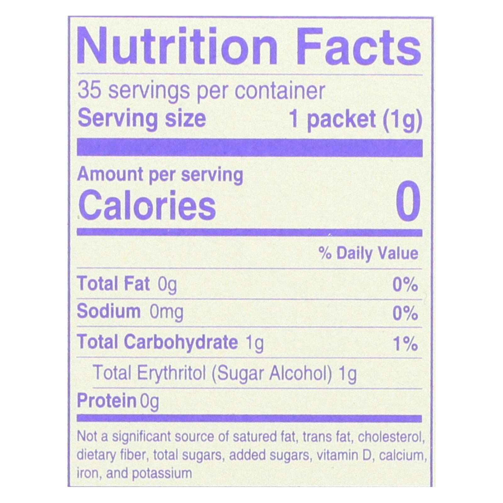 Nunaturals Stevia and Monk Fruit Sweetener Packets - 35 Count (1 Each) | Natural Zero Calorie Sugar Substitute for Coffee, Tea, Baking & Healthy Lifestyle