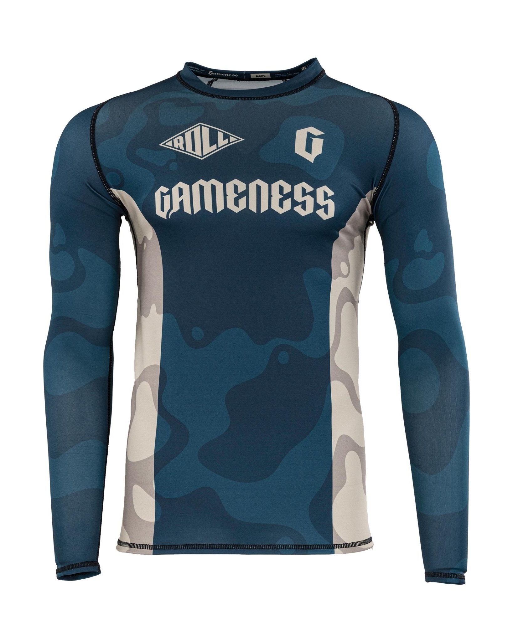 Gameness Men's Long Sleeve Rash Guard - UPF 50+ Sun Protection for BJJ, MMA & Water Sports - Perfect for Training, Surfing & Beach Activities