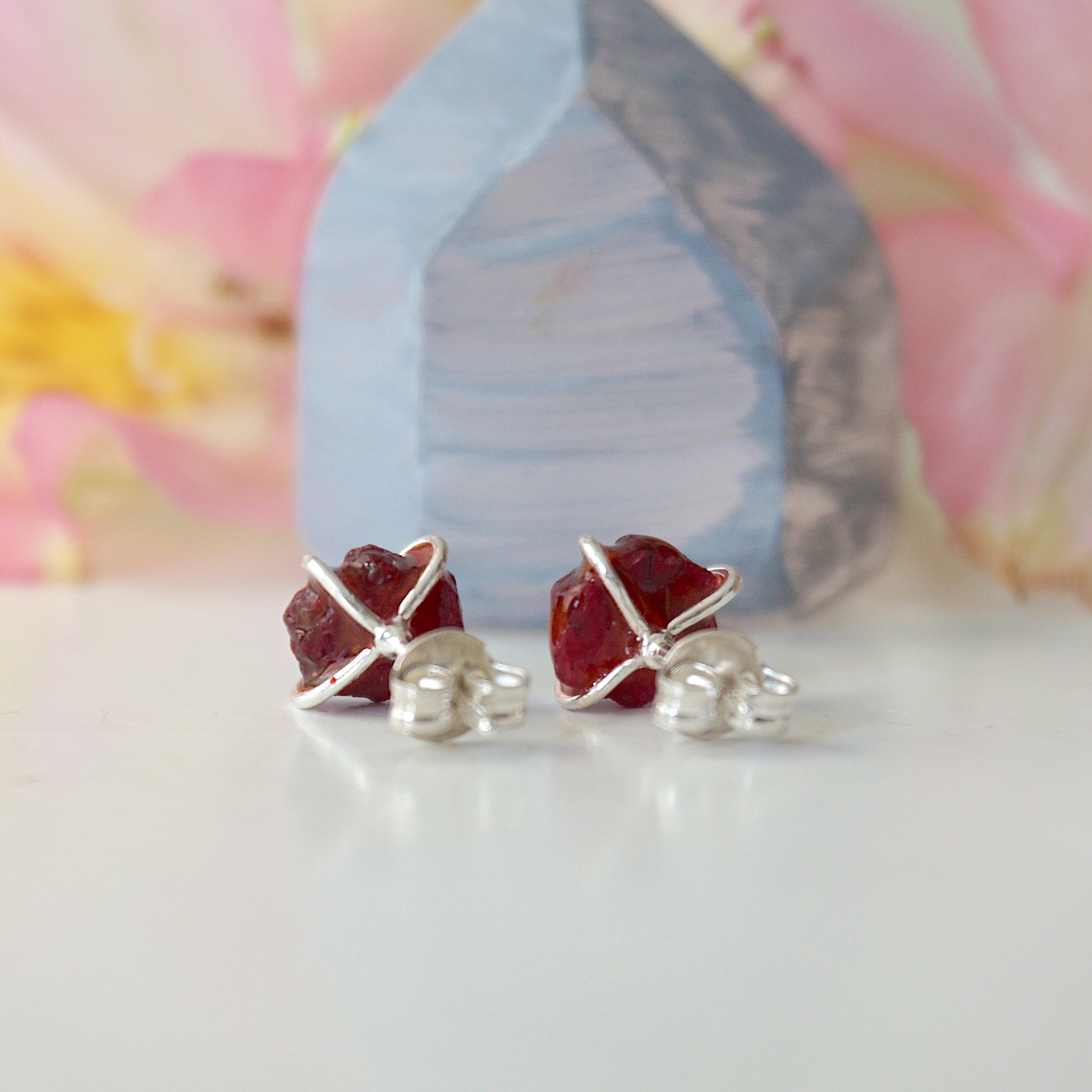 Pink Ruby Huggie Stud Earrings - Sterling Silver Jewelry for Women | Perfect for Everyday Wear, Date Nights & Special Occasions