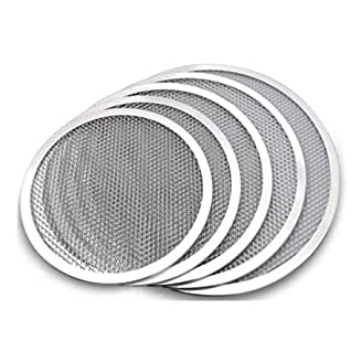 WSHA 5-Pack Aluminum Pizza Screens - Nonstick Baking Pans for Oven & BBQ (7,8,10,12,14,16 Inch) - Perfect for Home Pizza Making, Restaurant Use & Outdoor Grilling