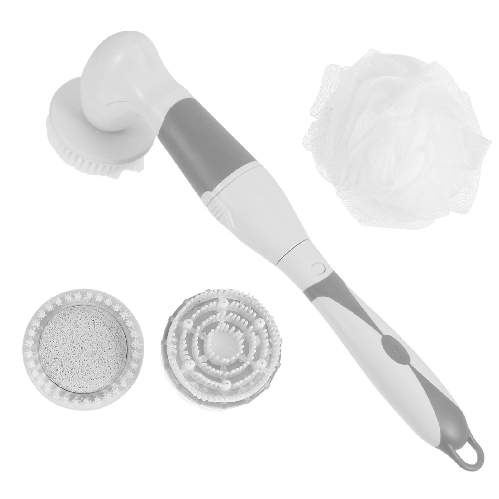 EXCEART Electric Body Brush with Long Handle - Exfoliating & Cleansing Shower Scrubber for Face & Body, Includes Loofah Balls - Perfect for Spa Day, Dry Skin Care & Deep Pore Cleansing at Home