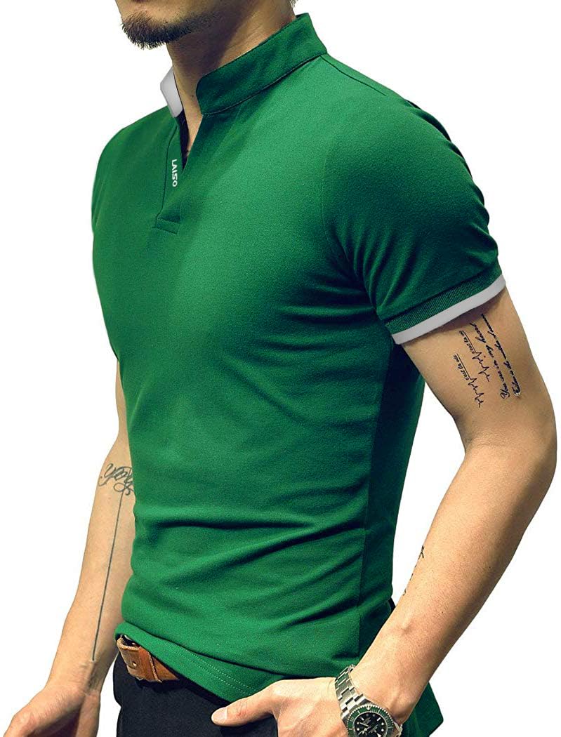 LOGEEYAR Men's Slim Fit Cotton Polo Shirts - Short & Long Sleeve Henley T-Shirts for Casual Wear | Perfect for Office, Golf & Summer Outings