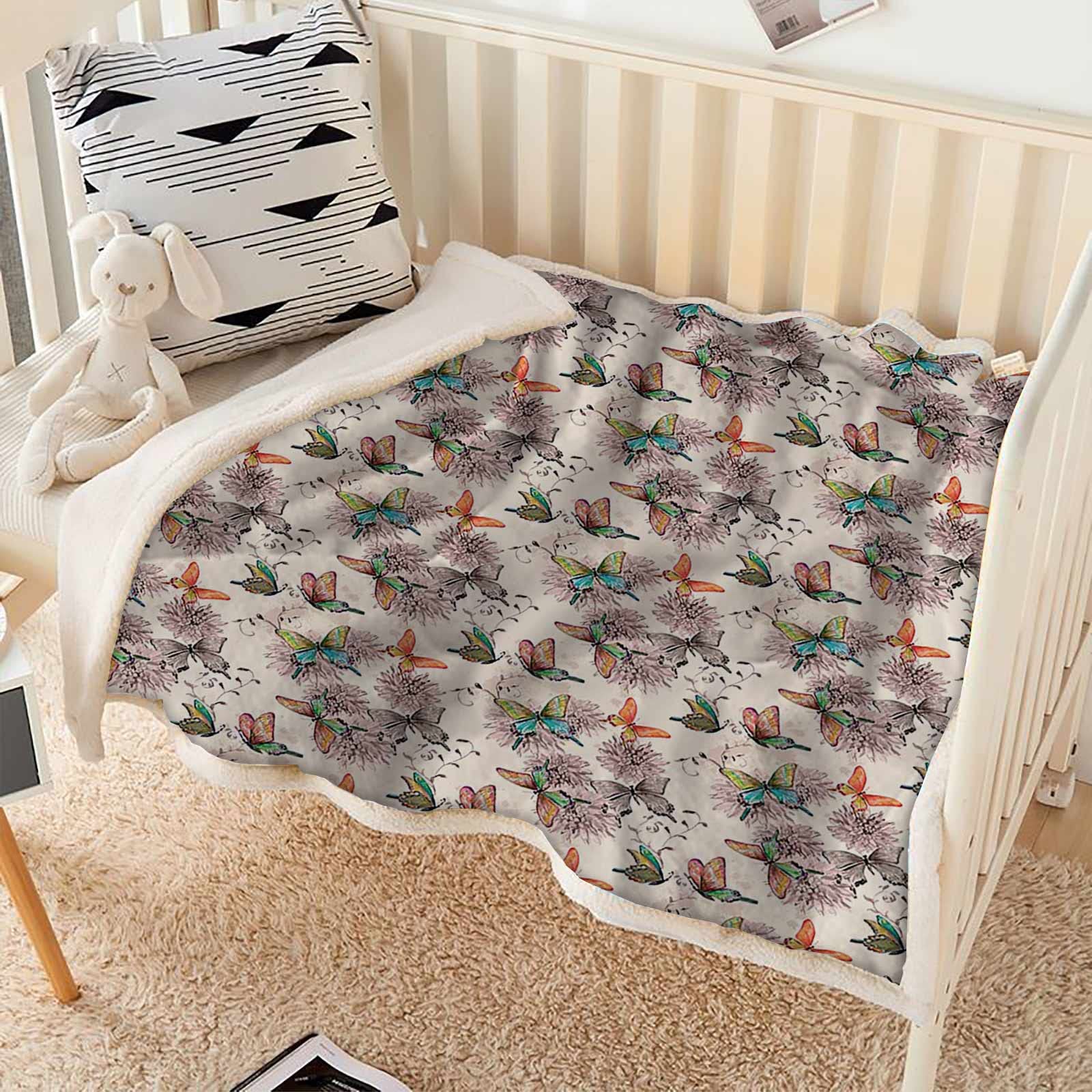 Super Soft Butterfly Fleece Blanket for Baby - 30