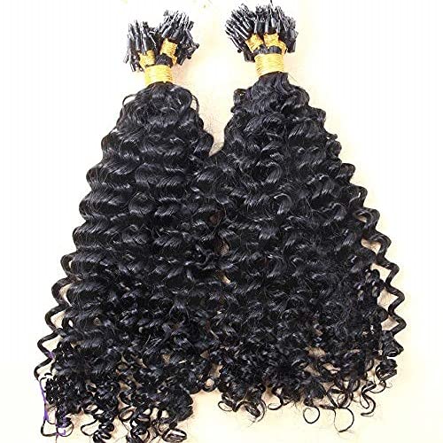 Micro Loop Human Hair Extensions - Kinky Curly Pre-Bonded Peruvian Hair with Micro Rings | 100 Strands (100g) | 16 Inch | #4 Dark Brown | Natural Look for Daily Wear & Special Occasions