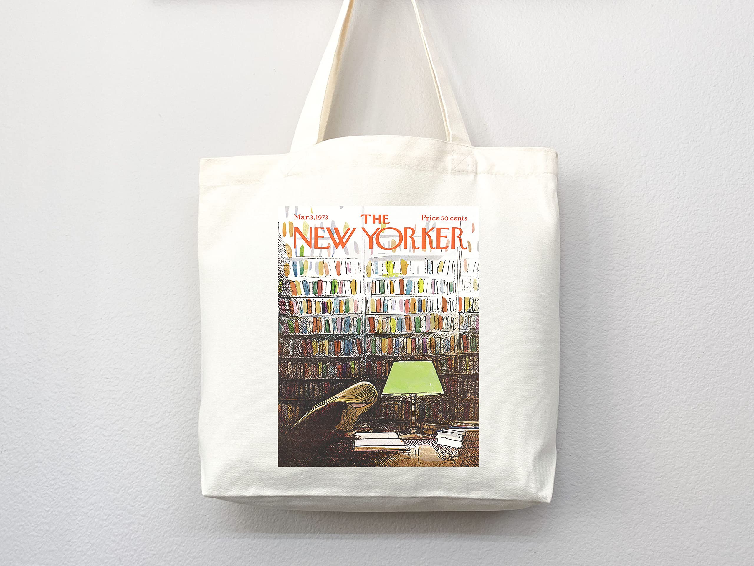 The New Yorker Magazine Tote Bag - Stylish Canvas Art Tote for Everyday Use, Shopping & Beach - Aesthetic Reusable Grocery Bag with New Yorker Cover Design