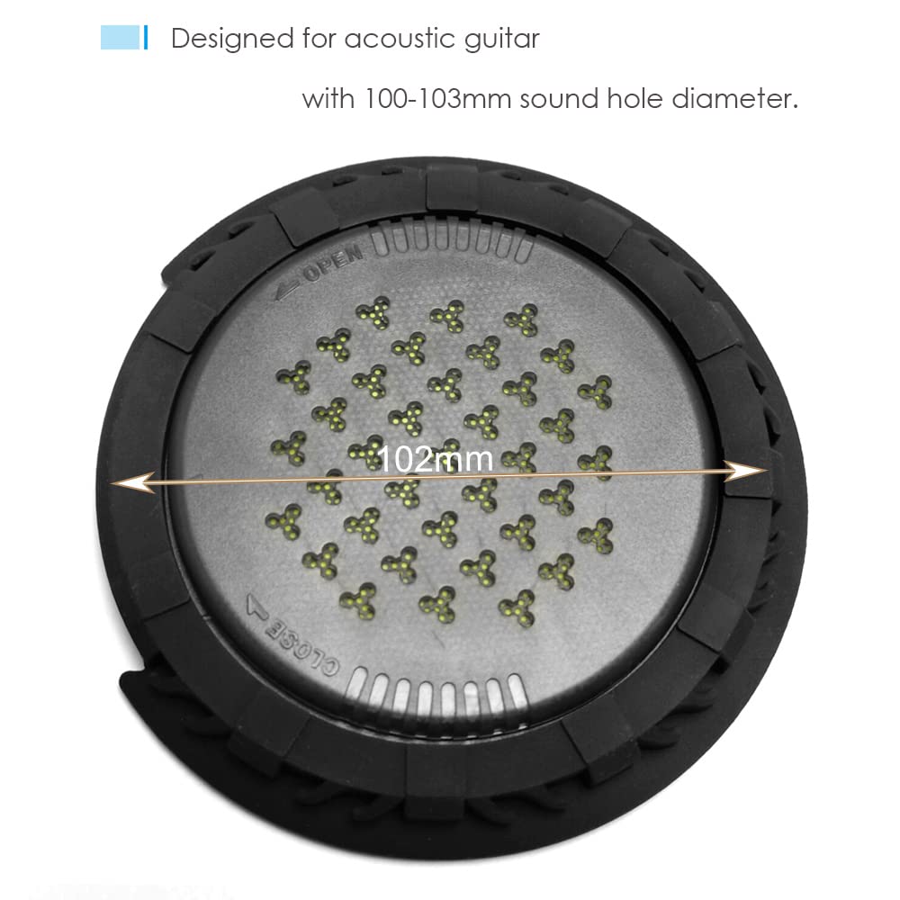 Heysland 3-in-1 Guitar Humidifier & Dehumidifier with Moisture Reservoir - Acoustic Guitar Sound Hole Cover for 100-103mm Diameter (HEY08) - Perfect for Guitar Maintenance & Protection in Dry or Humid Climates