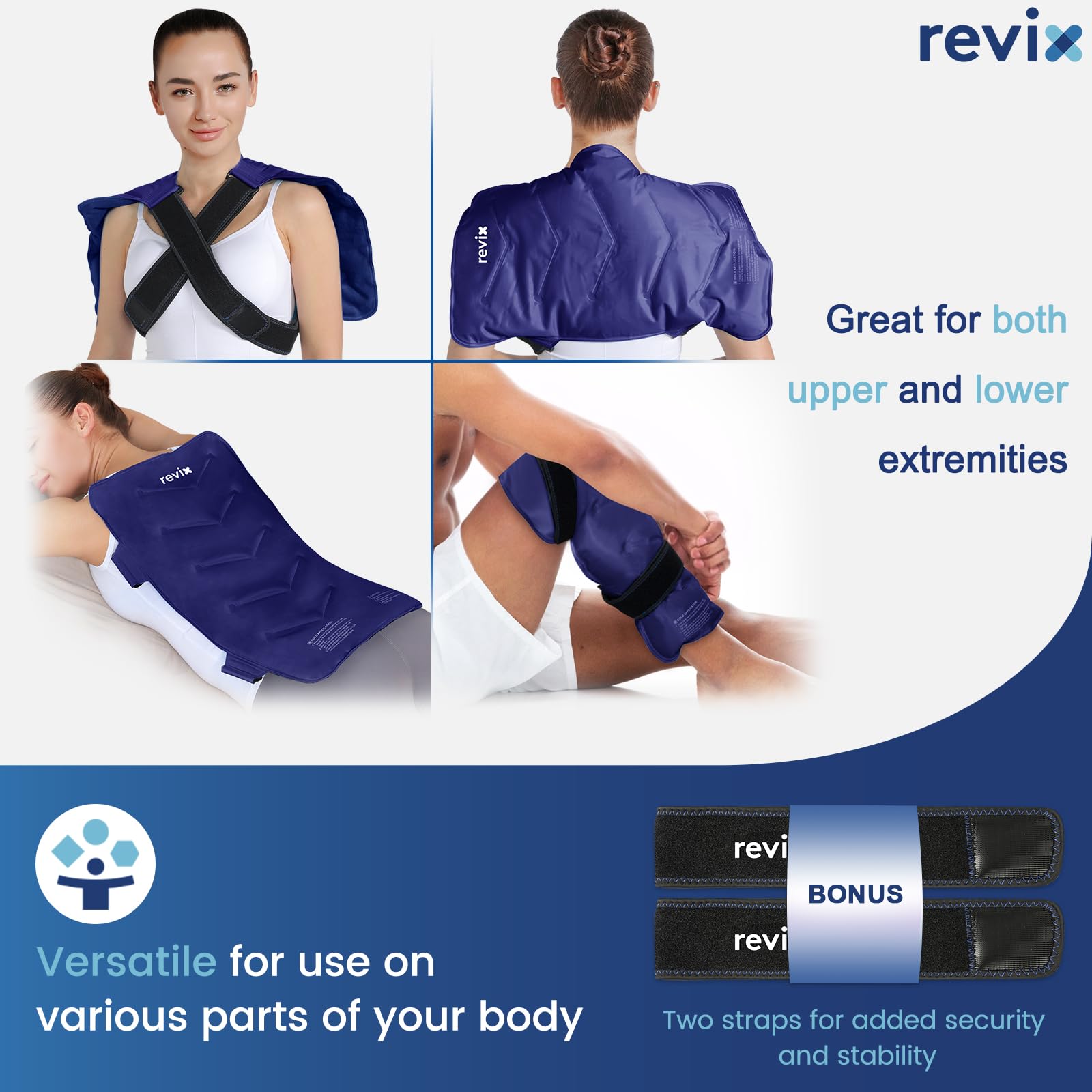 REVIX Large Reusable Ice Pack for Back Pain Relief - 13