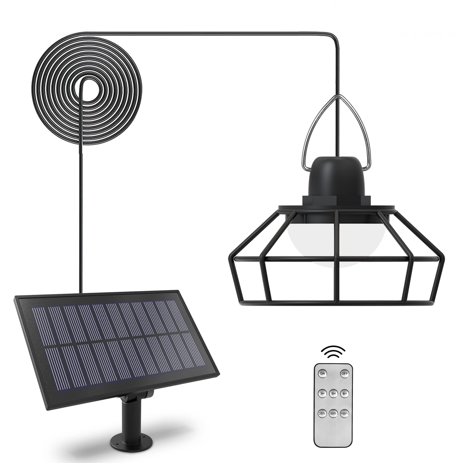 Solar Powered Outdoor Street Lights - 100 Lumen Waterproof IP54 Security Flood Light with Remote Control for Garden, Yard, Pathway, Parking Lot & Garage | Energy Efficient Landscape Lighting for Night Safety & Decoration