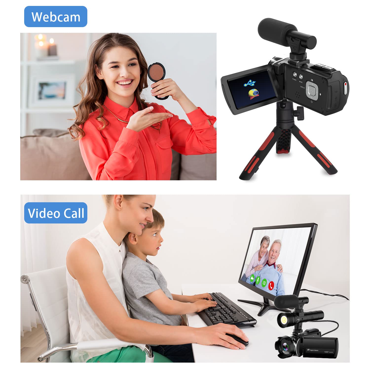 4K Ultra HD Video Camera for Vlogging, YouTube, Travel & Sports - Professional Camcorder with WiFi, Night Vision & Stabilization - Perfect for Content Creators, Filmmaking & Outdoor Adventures