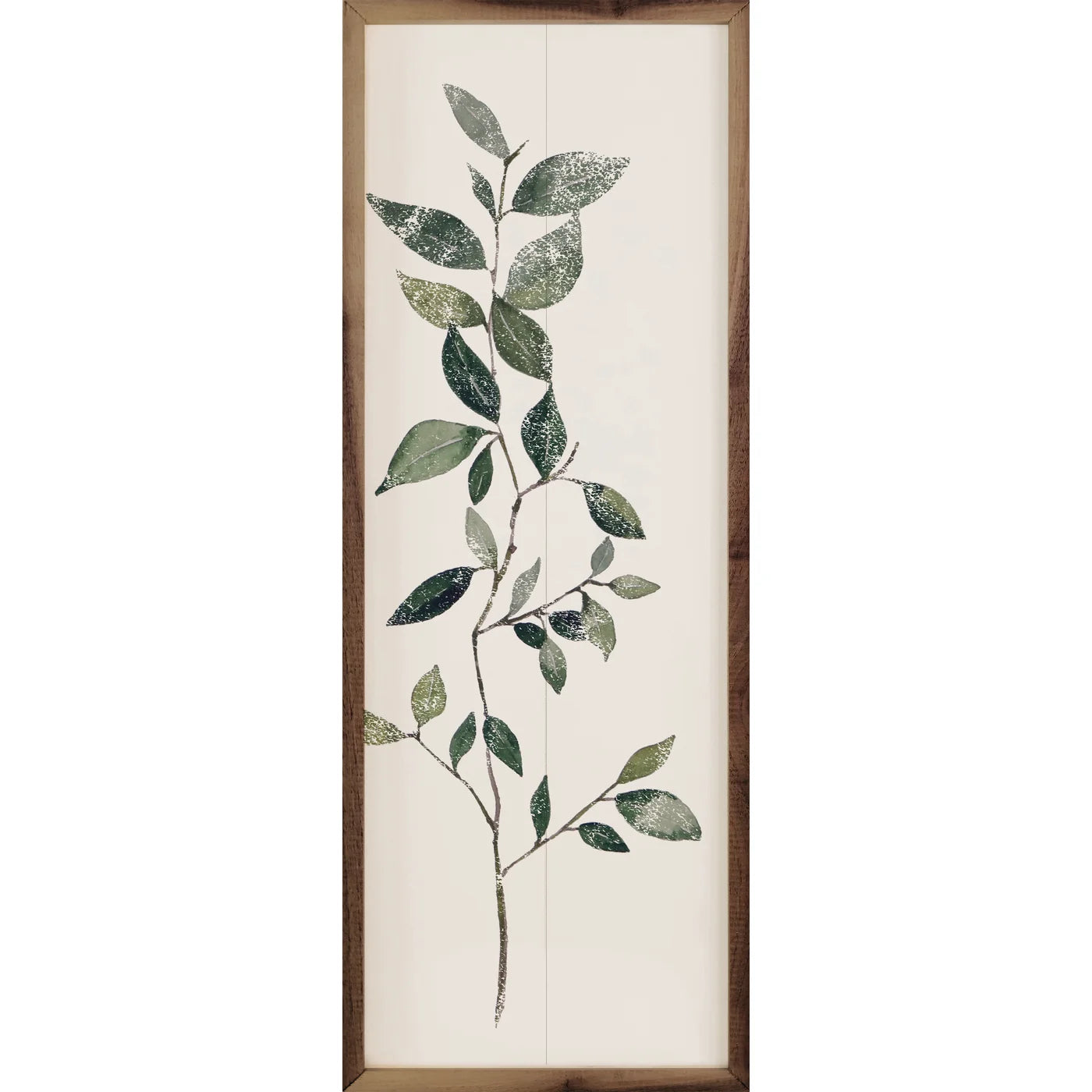 Vintage Distressed Leaf Two Wood Framed Print - Rustic Nature Wall Art Decor for Living Room, Bedroom & Office