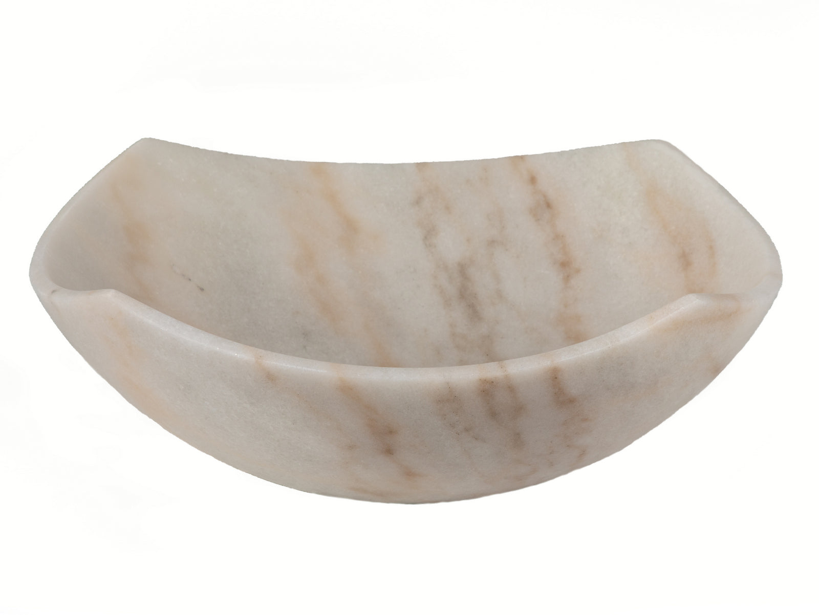 Elegant Arched Edges Bowl Sink - Honed White Marble Bathroom Vanity Sink for Modern Farmhouse & Luxury Home Decor
