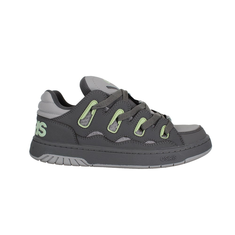 OSIRIS D3 S Skate Shoes for Men - Charcoal/Light Green/Grey - High-Performance Sneakers for Skateboarding & Streetwear Fashion