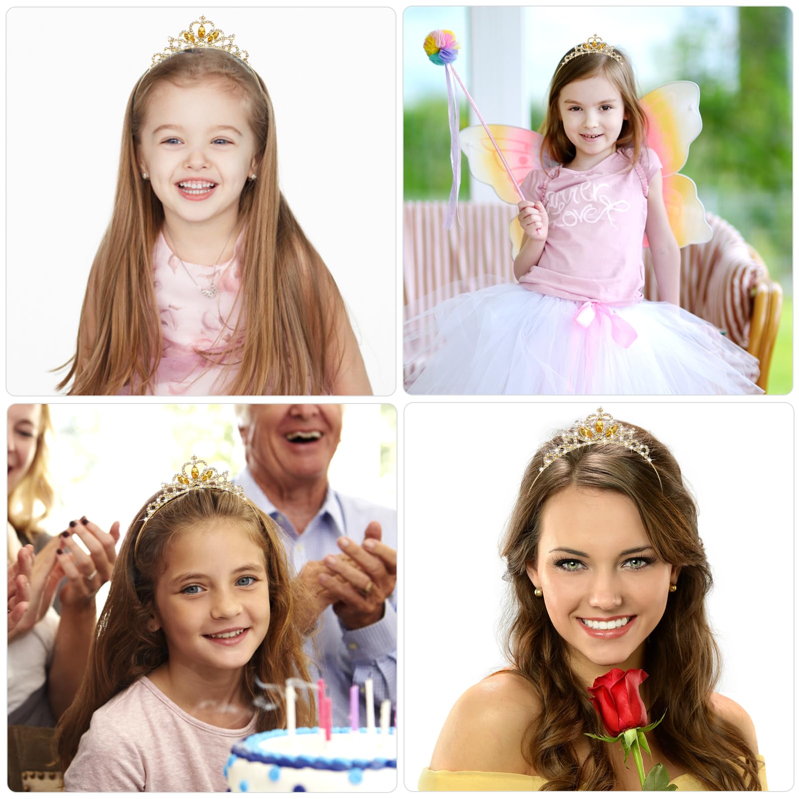 Sparkling Sibba Princess Crown Tiara for Women & Girls - Rhinestone Crystal Pearl Headband for Weddings, Prom, Parties & Costumes | Perfect Christmas Gift for Little Princesses | Birthday, Pageant, Photo Shoots & Special Occasions